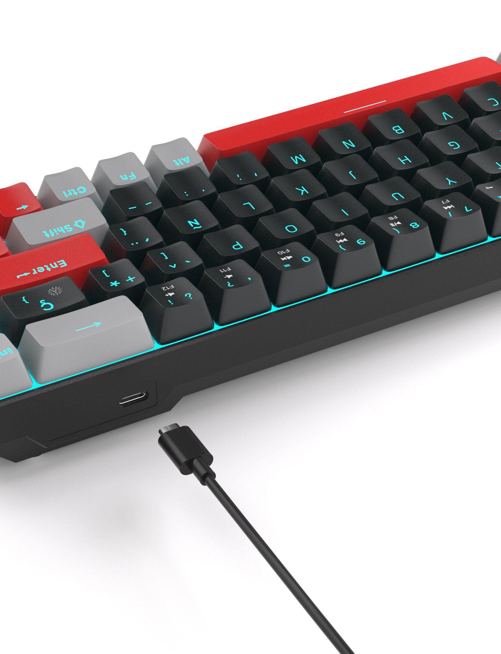 Magegee teclado mecánico MK-box  - Gris/negro red switch- Español-3