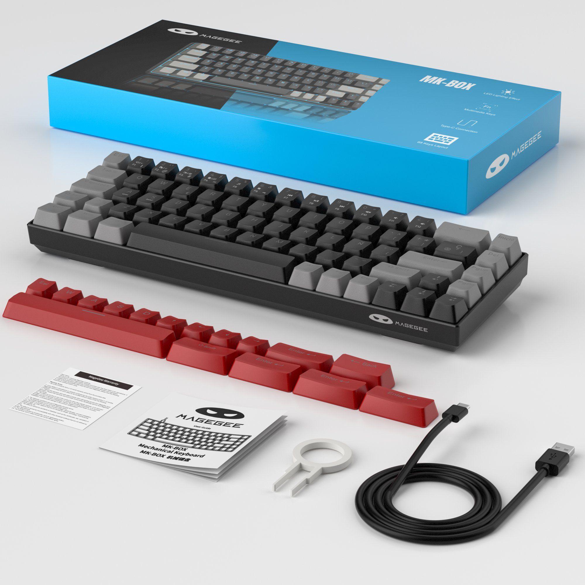 Magegee teclado mecánico MK-box  - Gris/negro red switch- Español-4