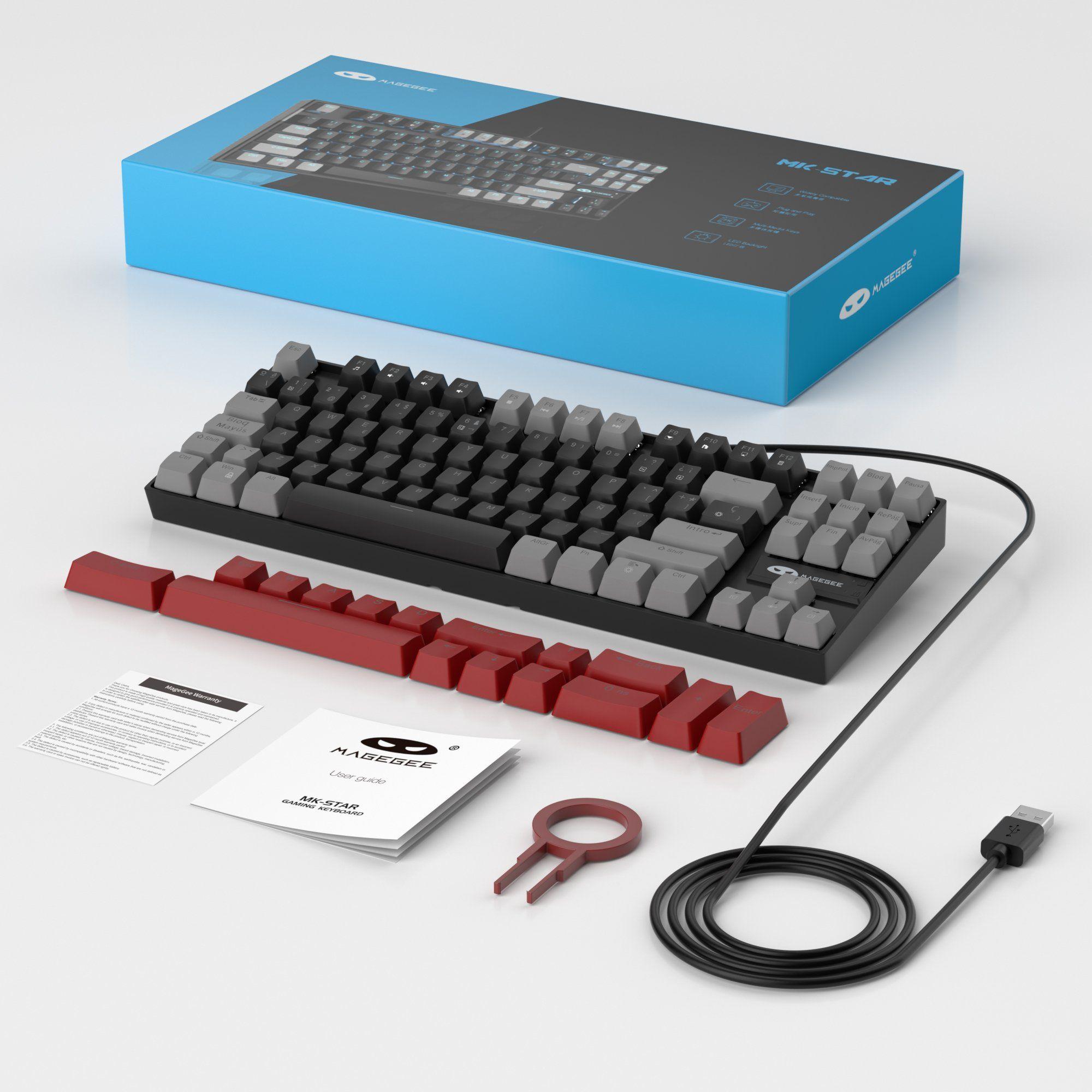 Magegee teclado mecánico MK-star  - Gris con negro - red switch - Español-3