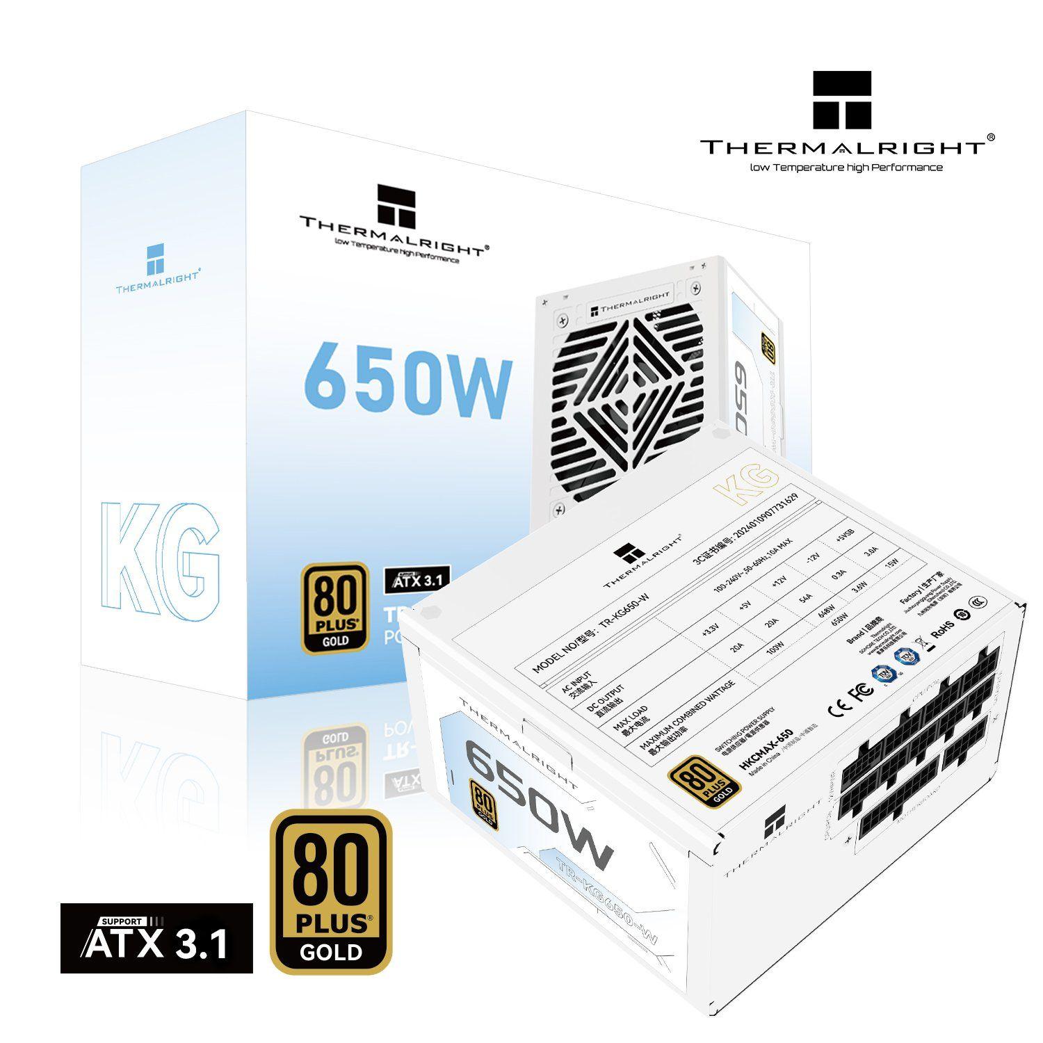 Thermalright 650W 80+Gold BLANCA modular PSU, ATX 3.1 TR-KG650-W-1