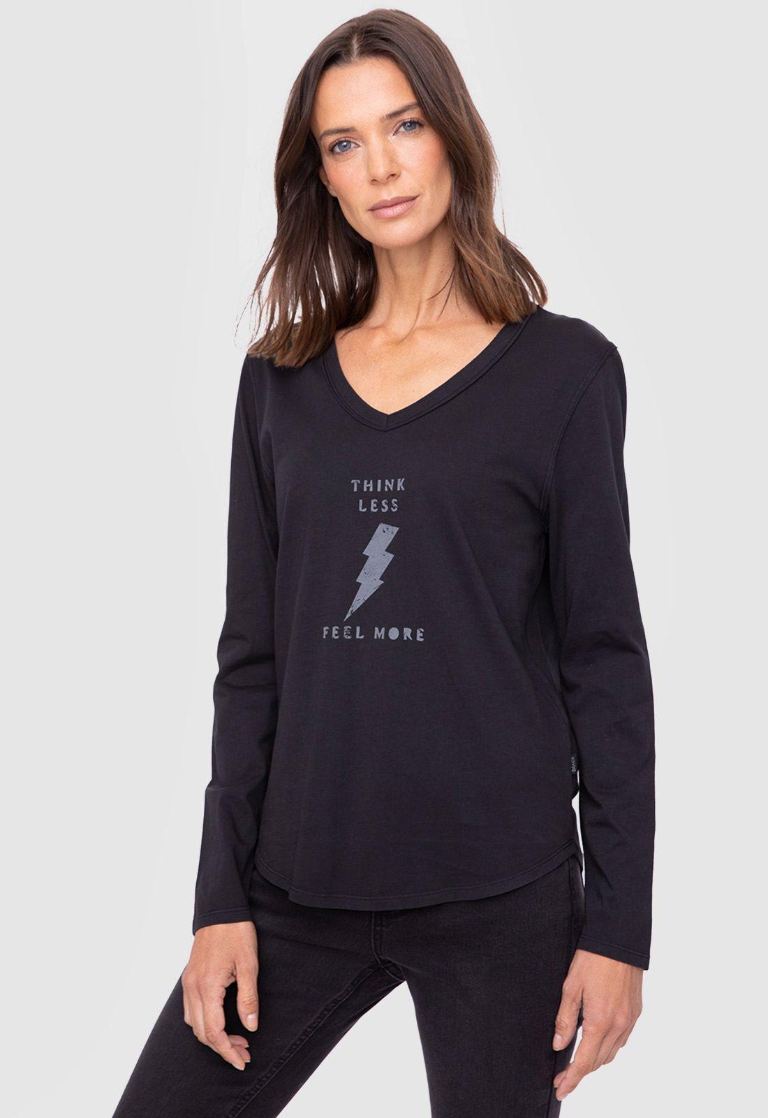 Women Long Tshirt Black  Black Bubba-0