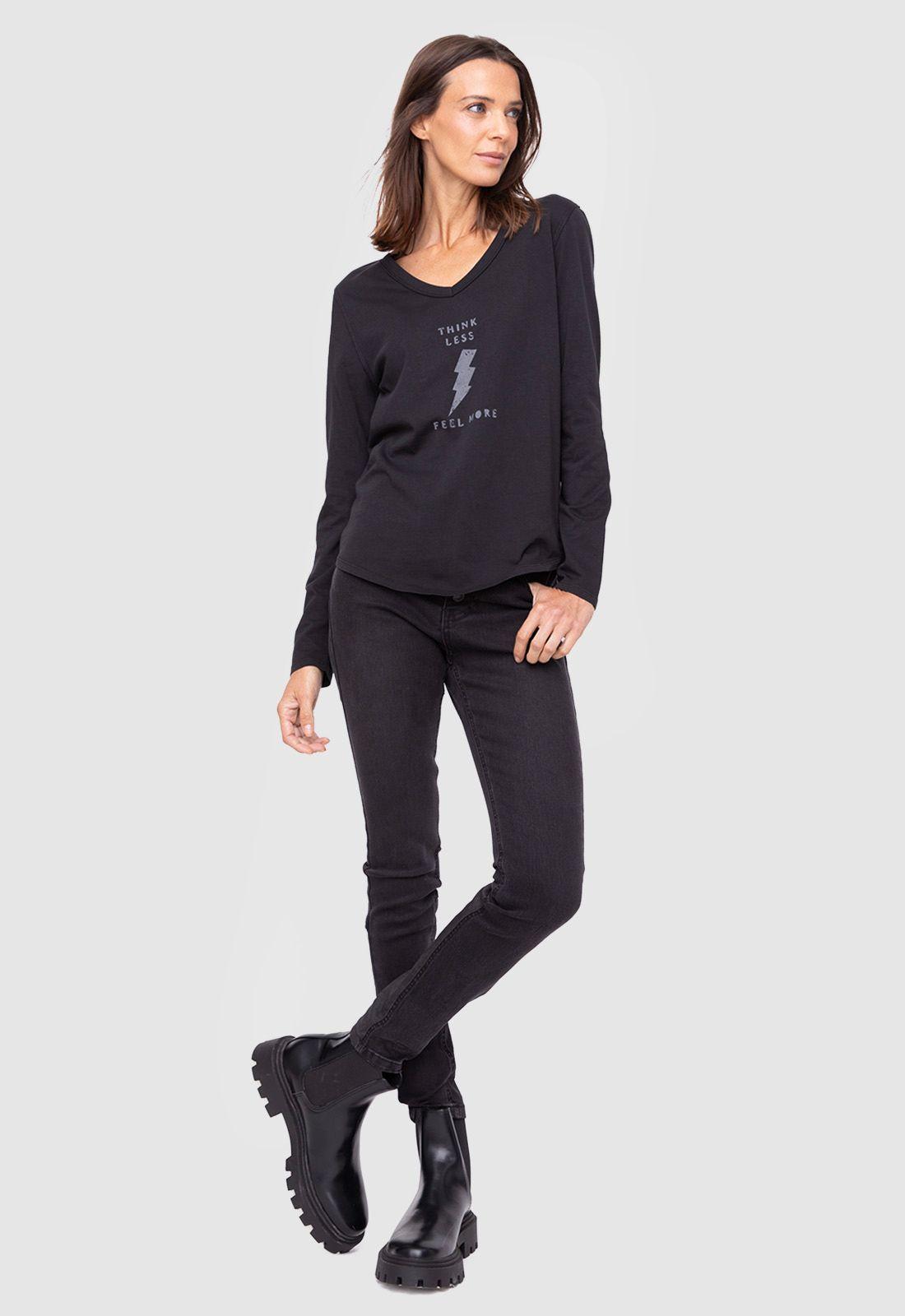 Women Long Tshirt Black  Black Bubba-4