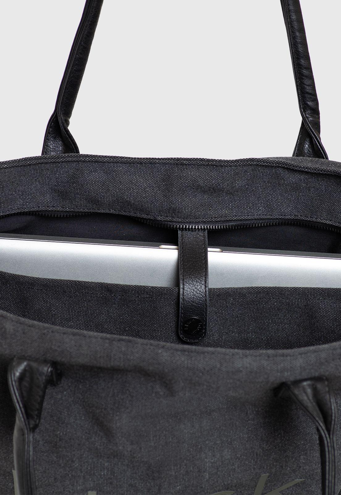 Tote Bag Canvas Black Black Bubba-4