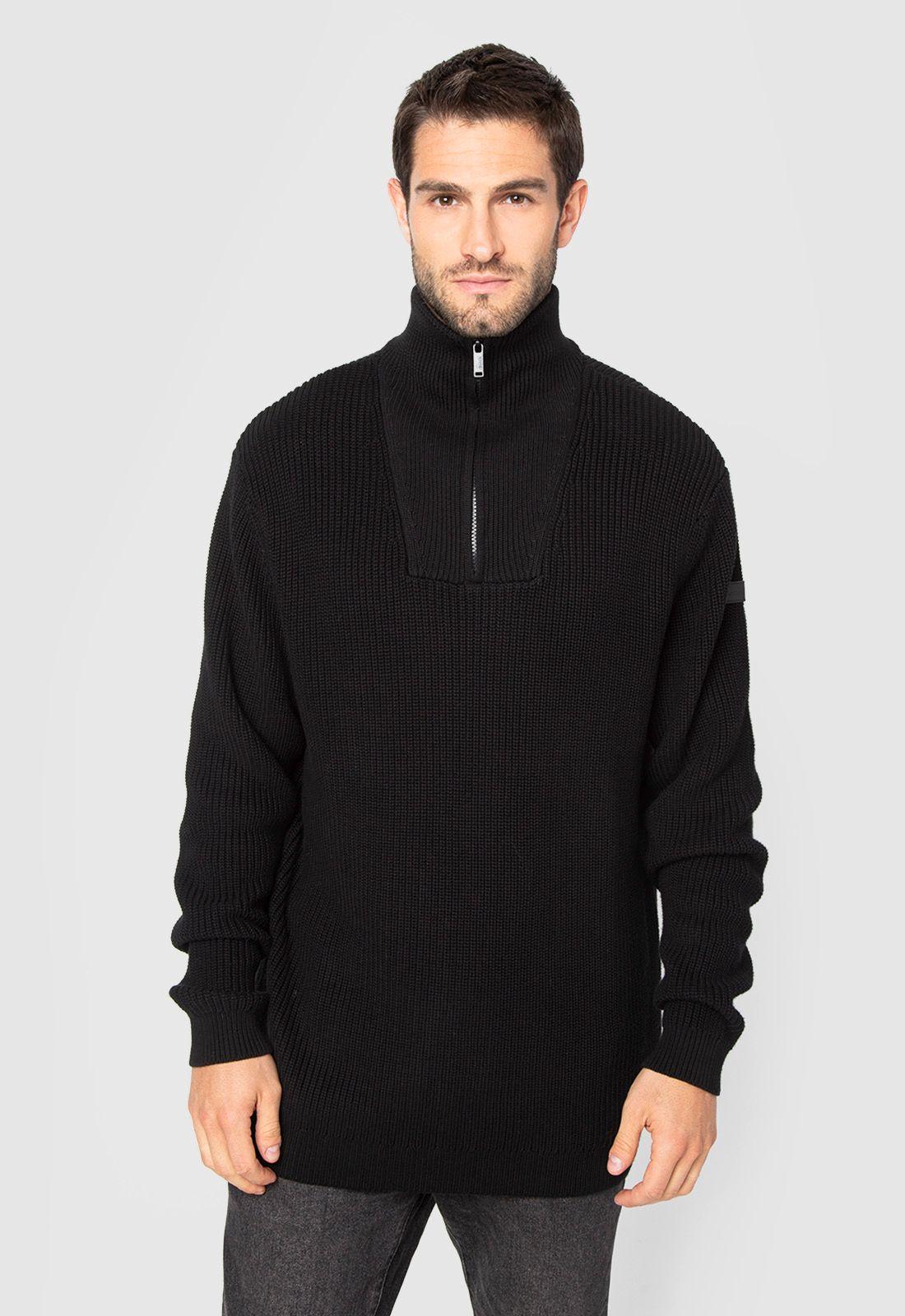 Chaleco Half Zipper Black Black Bubba-0