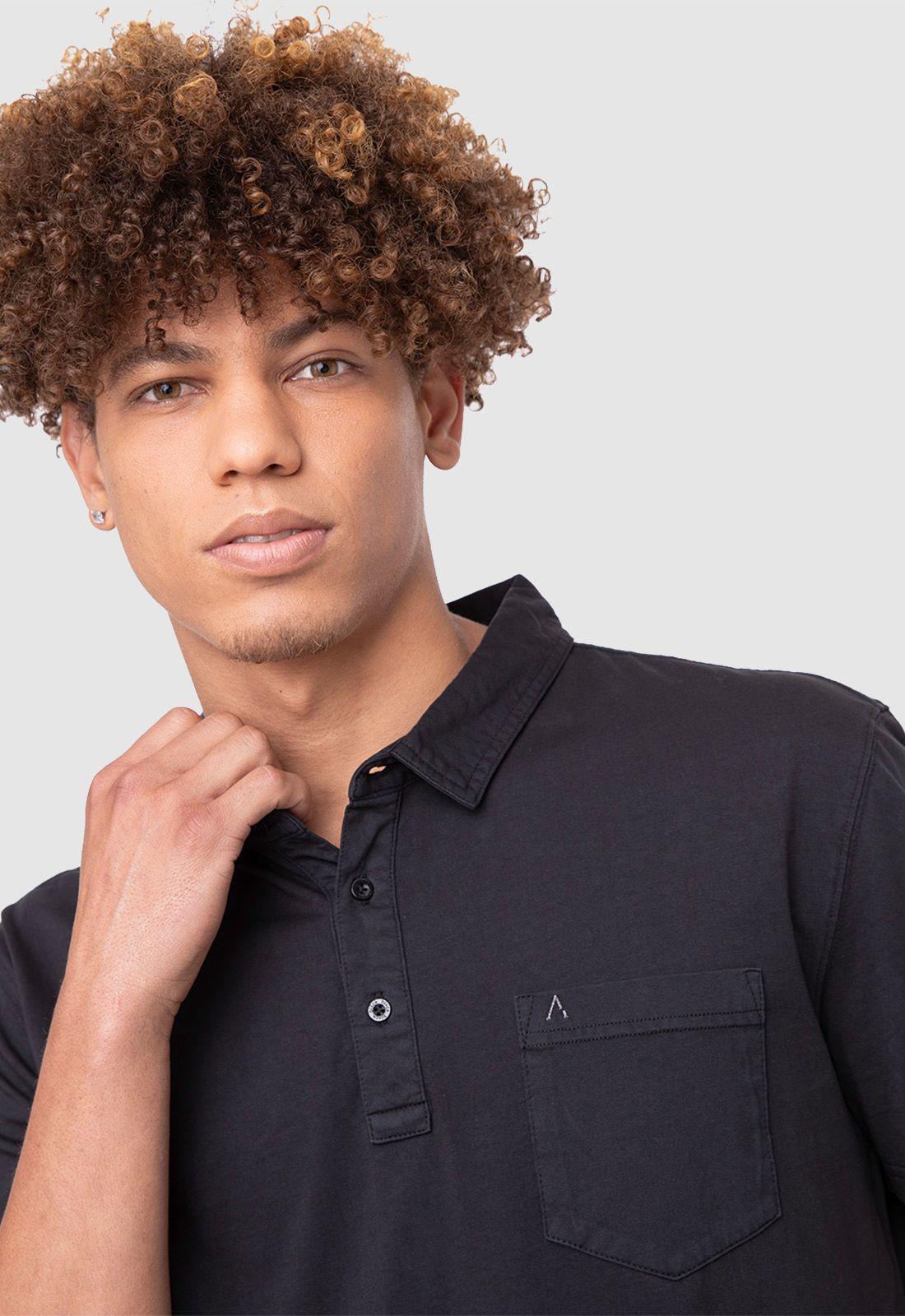 Polo Tee Organic Cotton Black  Black Bubba-2