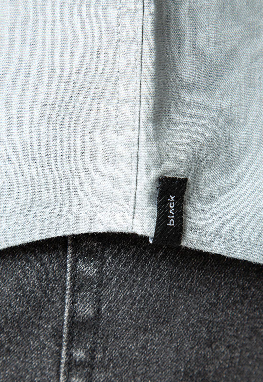 Shirt Linen Blended Light Grey Black Bubba-3