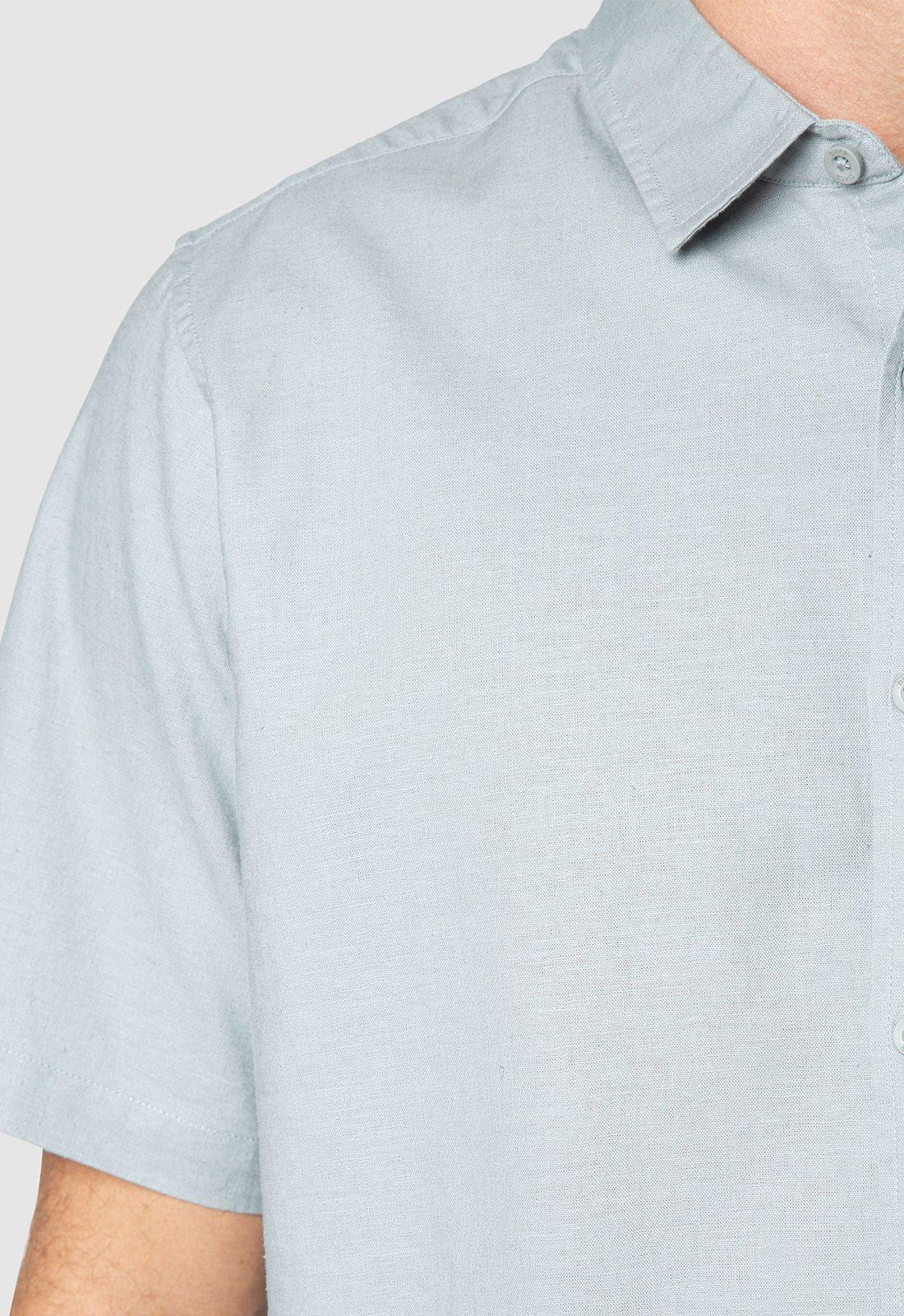 Shirt Linen Blended Light Grey Black Bubba-4
