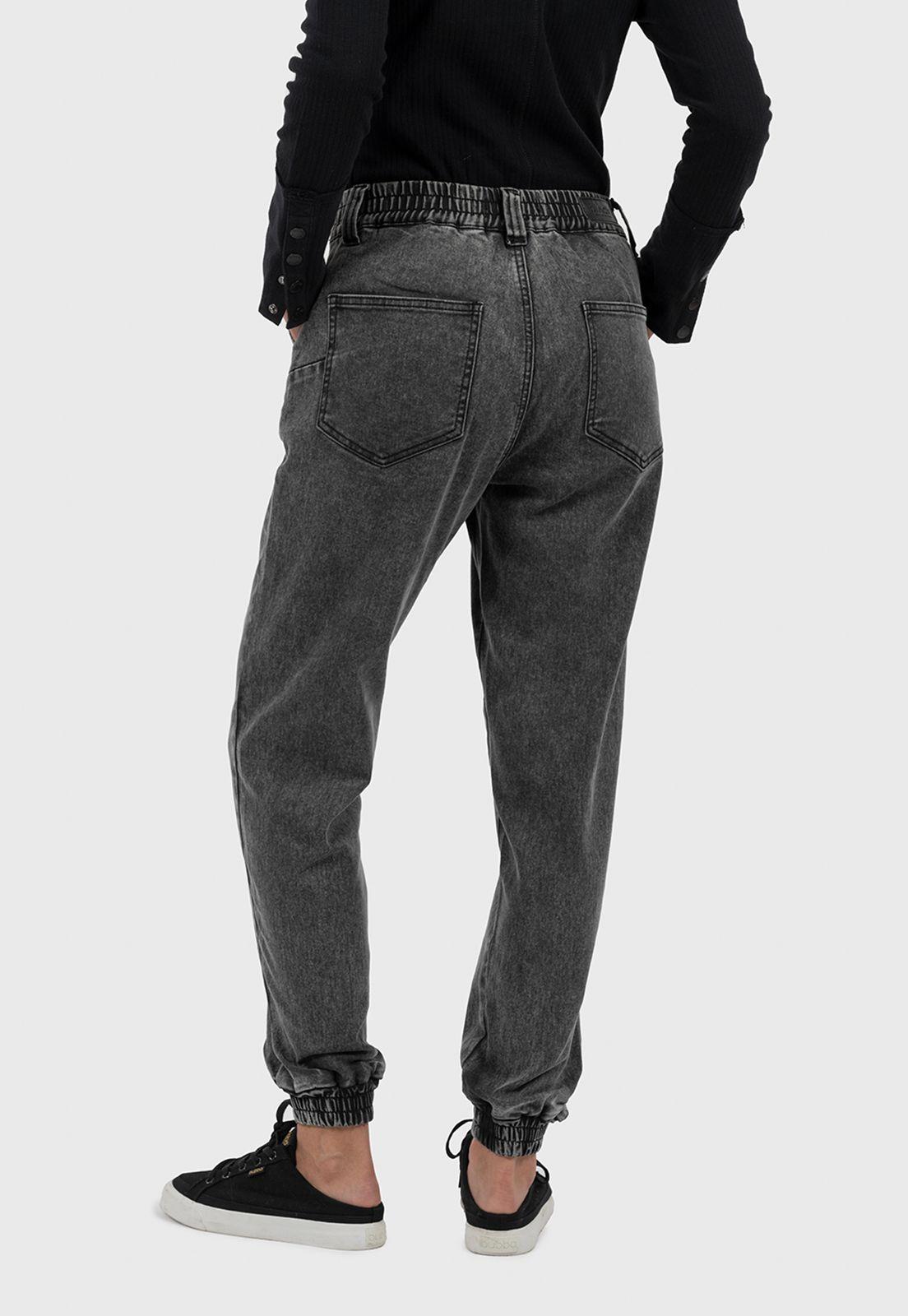 Women Wash Jeans Jogger Black Bubba-1