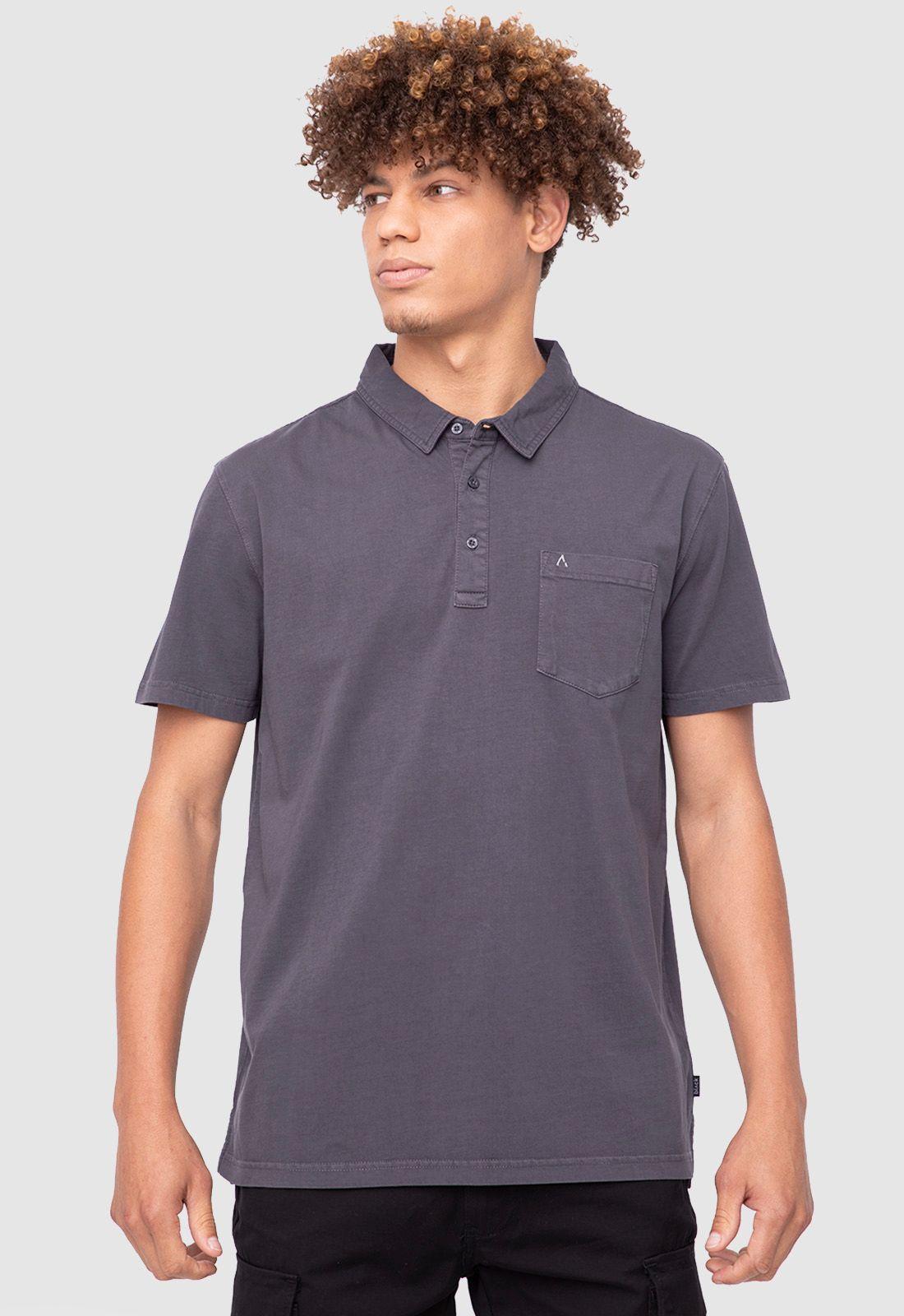 Polo Tee Organic Cotton Dark Grey  Black Bubba-0