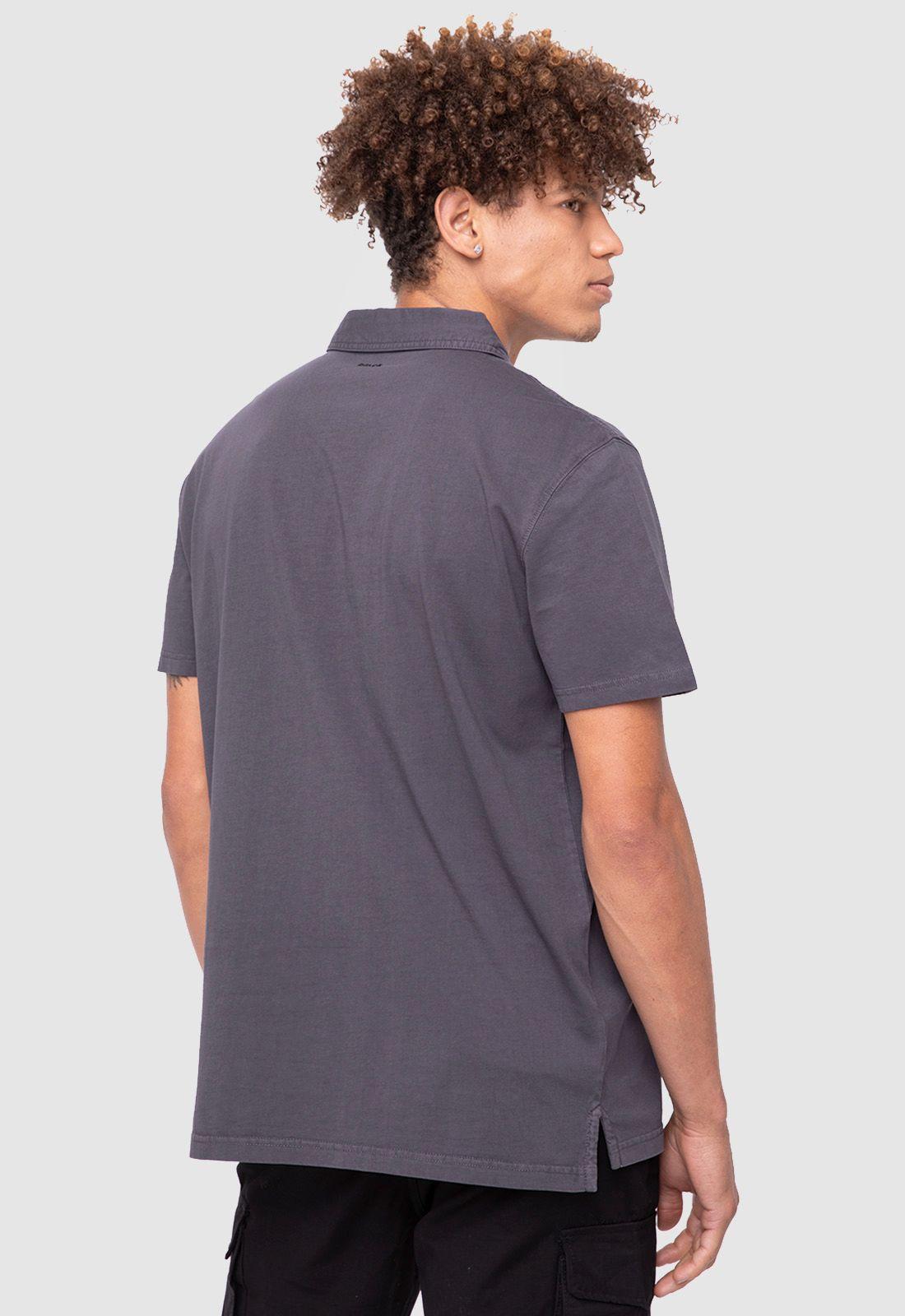 Polo Tee Organic Cotton Dark Grey  Black Bubba-1