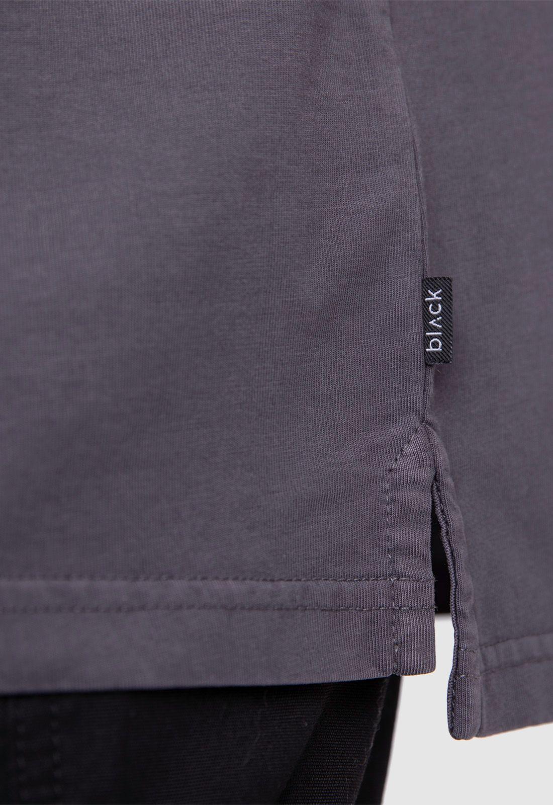 Polo Tee Organic Cotton Dark Grey  Black Bubba-4