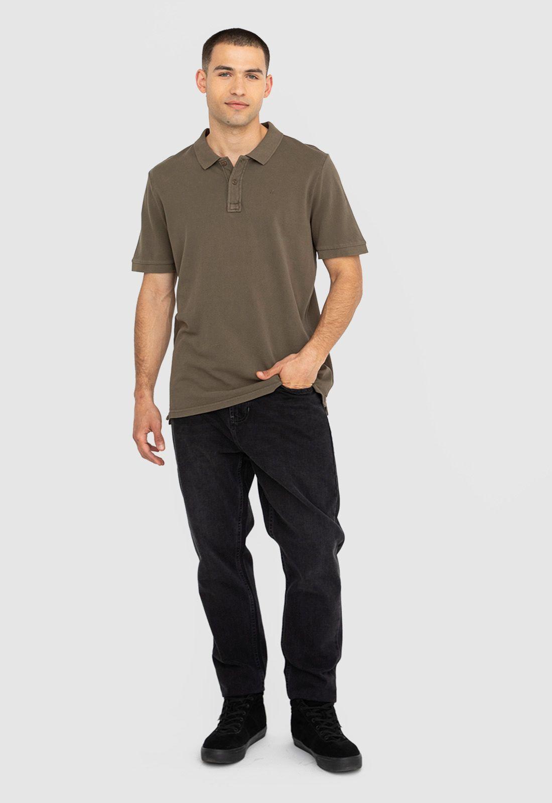 Polera Polo Pique Cafe Oscuro Black Bubba-4