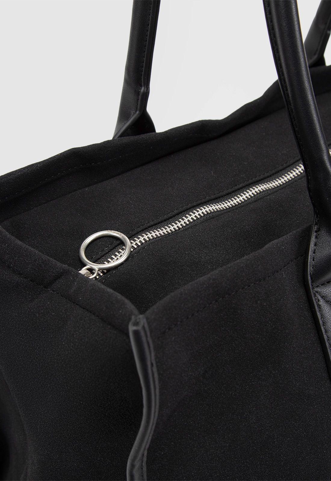 Tote Suede Black Bubba Essentials-3