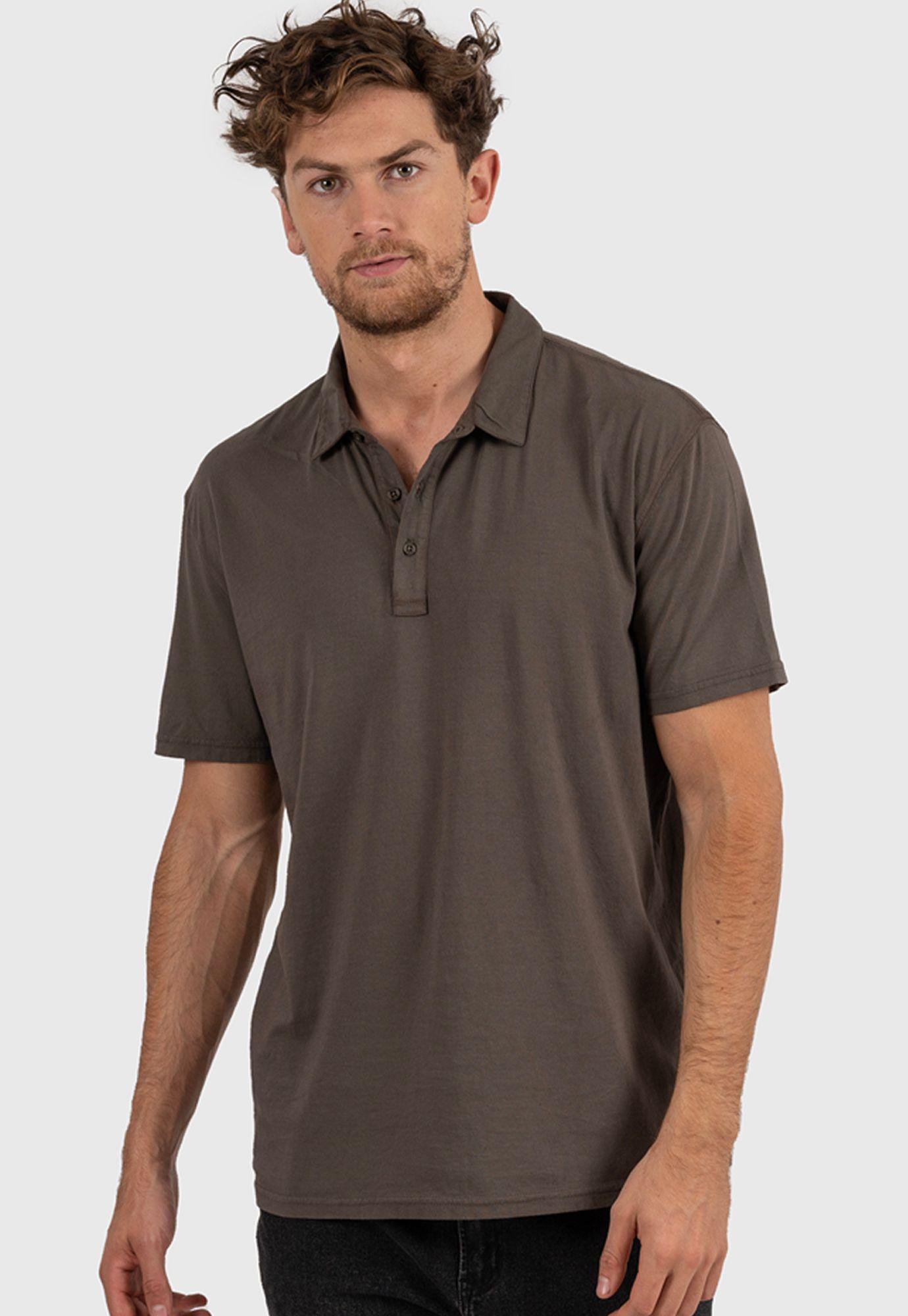 Cotton Polo Tee Dark Green Black Bubba-0
