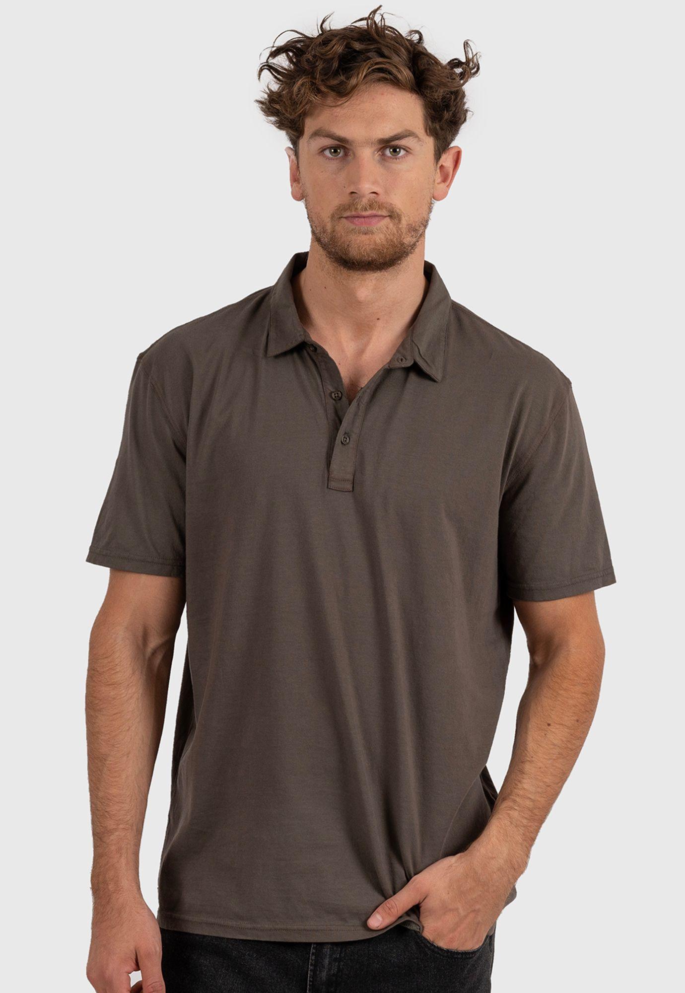 Cotton Polo Tee Dark Green Black Bubba-2