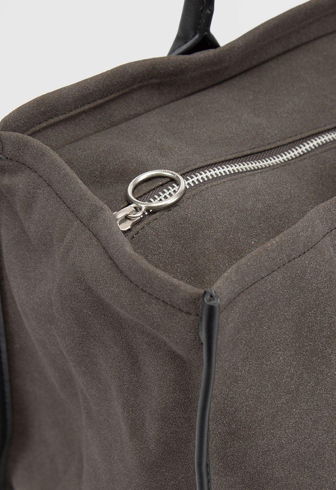 Tote Suede Brown Bubba Essentials-3