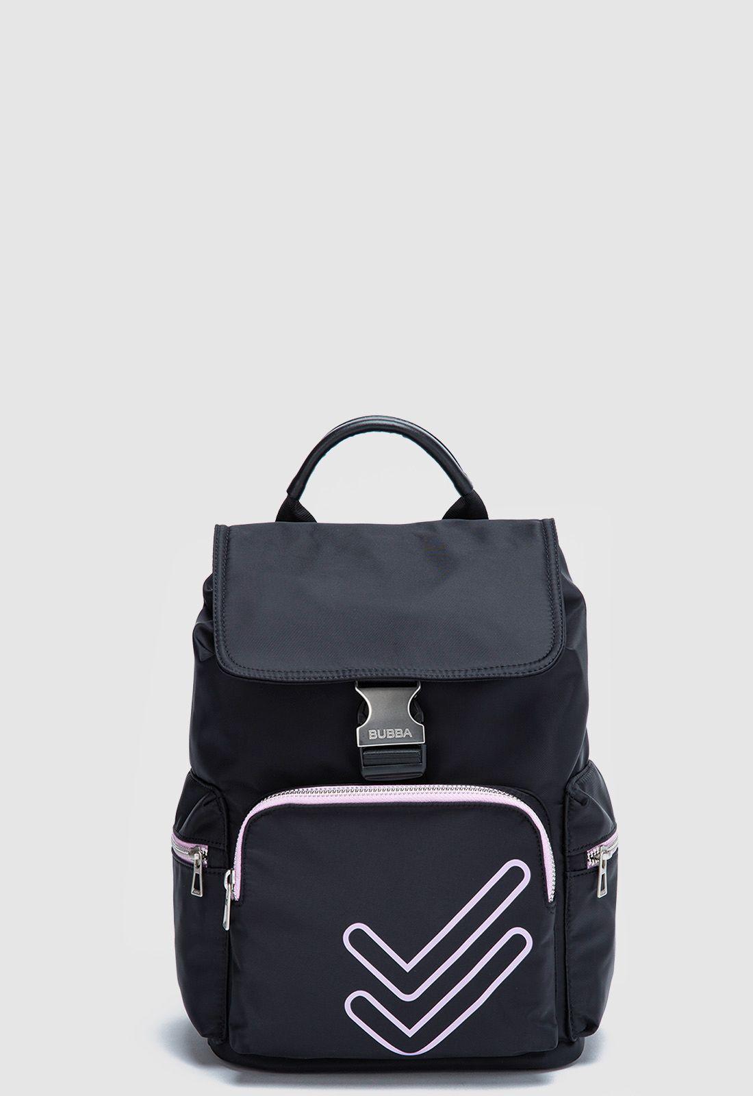 Mochila Charlotte Doble Check Black Bubba Essentials-0