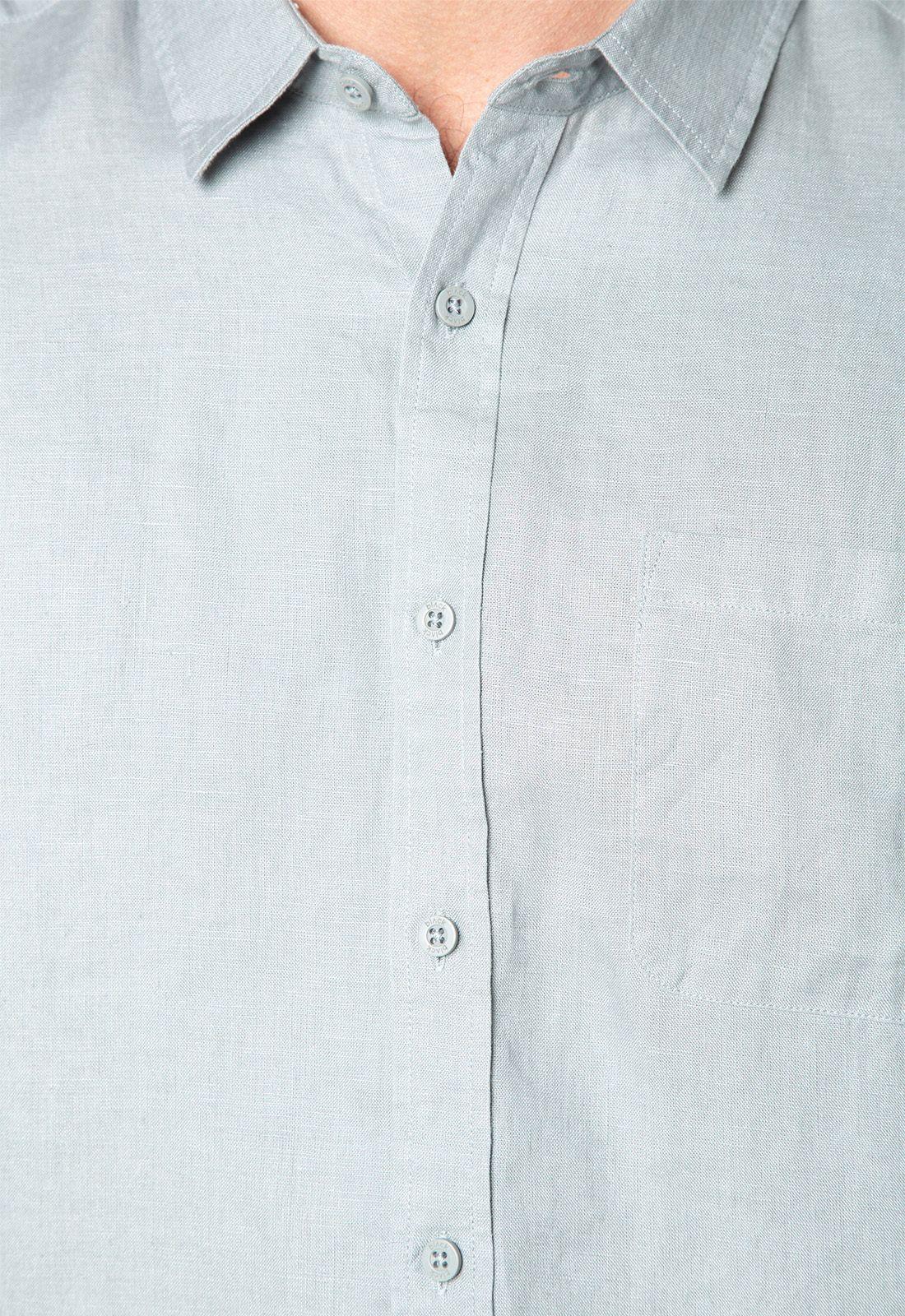 Long Shirt Linen Light Grey Black Bubba-3