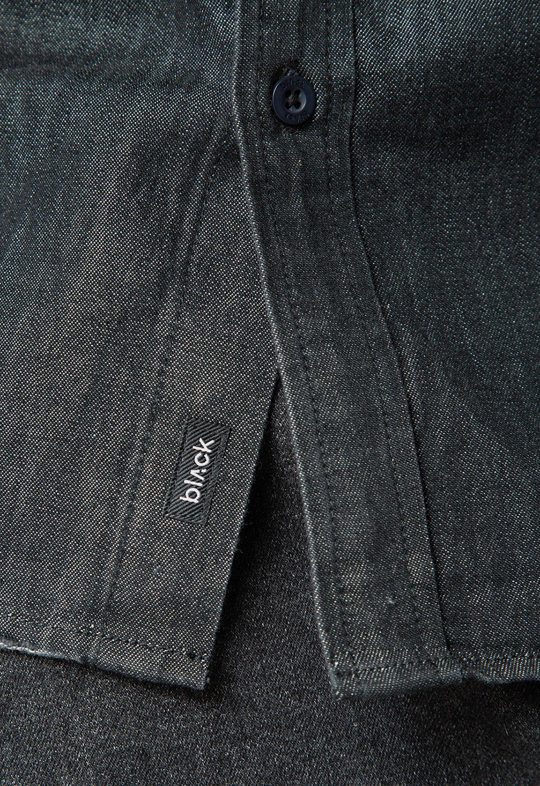 Shirt Cotton Denim Black Black Bubba-3