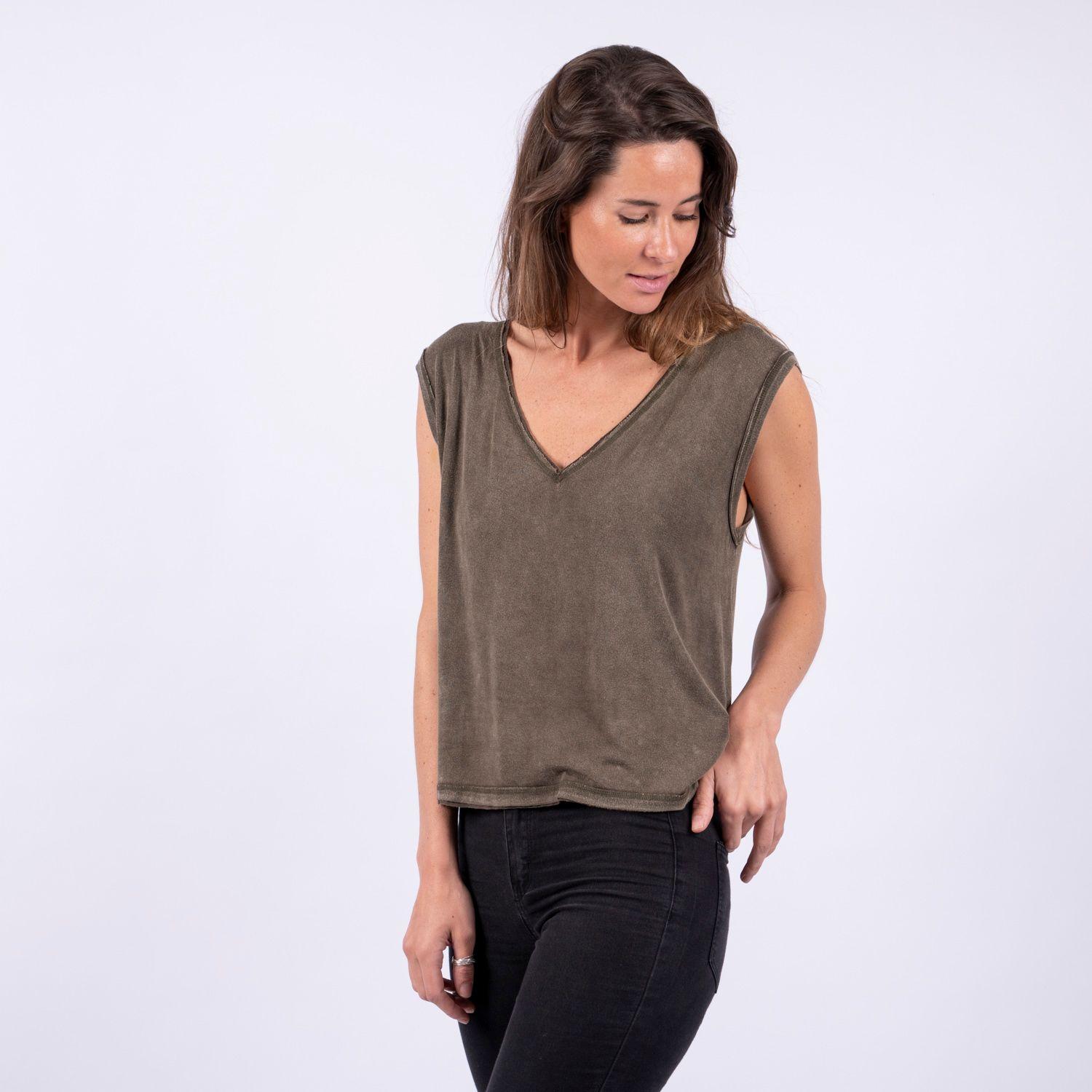 Women Tank Moss Stone Black Bubba-0