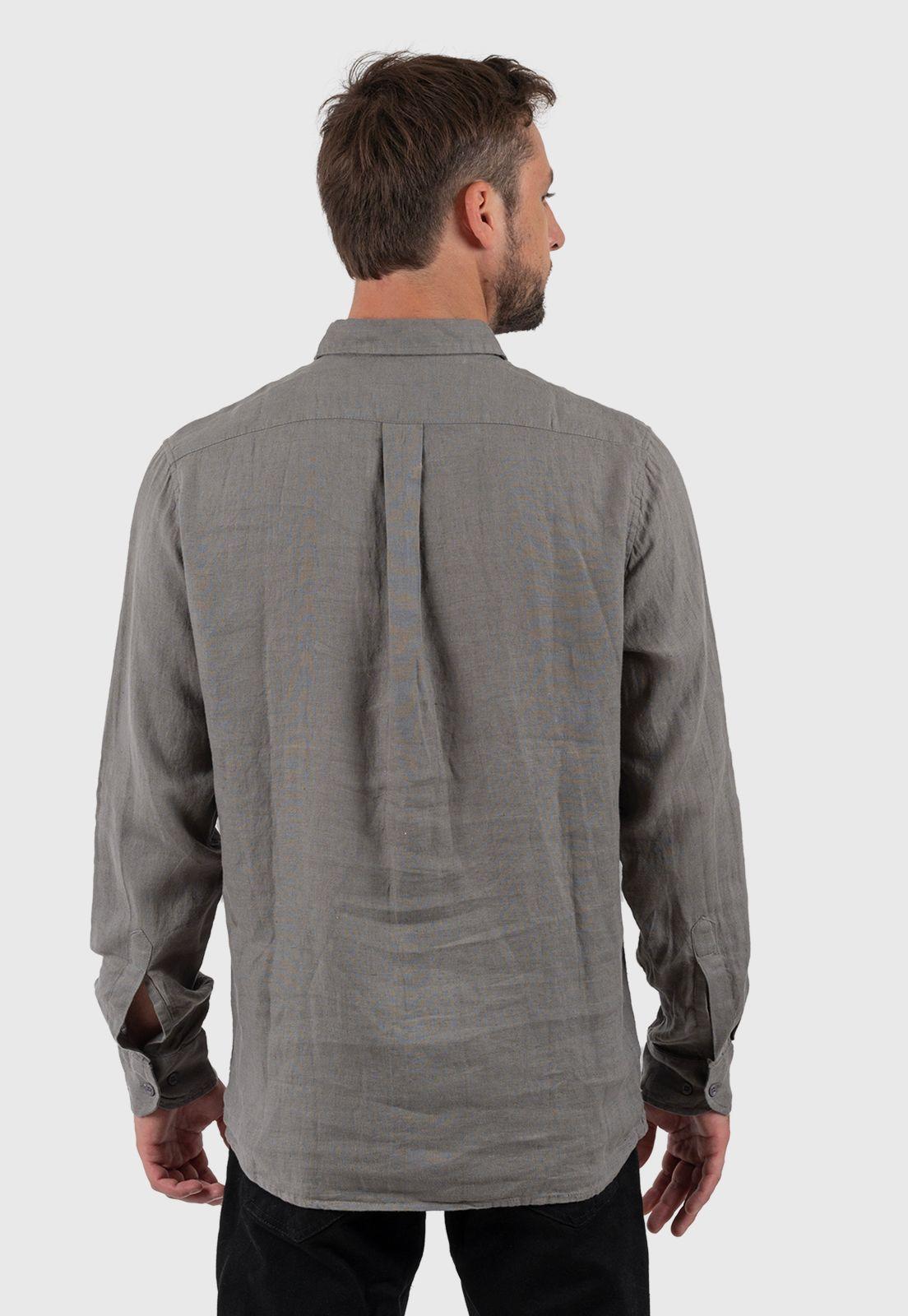 Lino Shirt Iron Gate Black Bubba-1