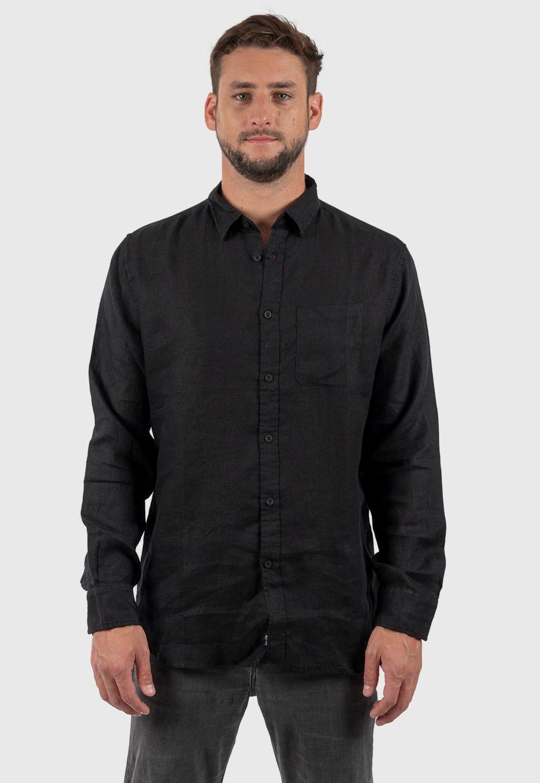 Lino Shirt Black Black Bubba-0