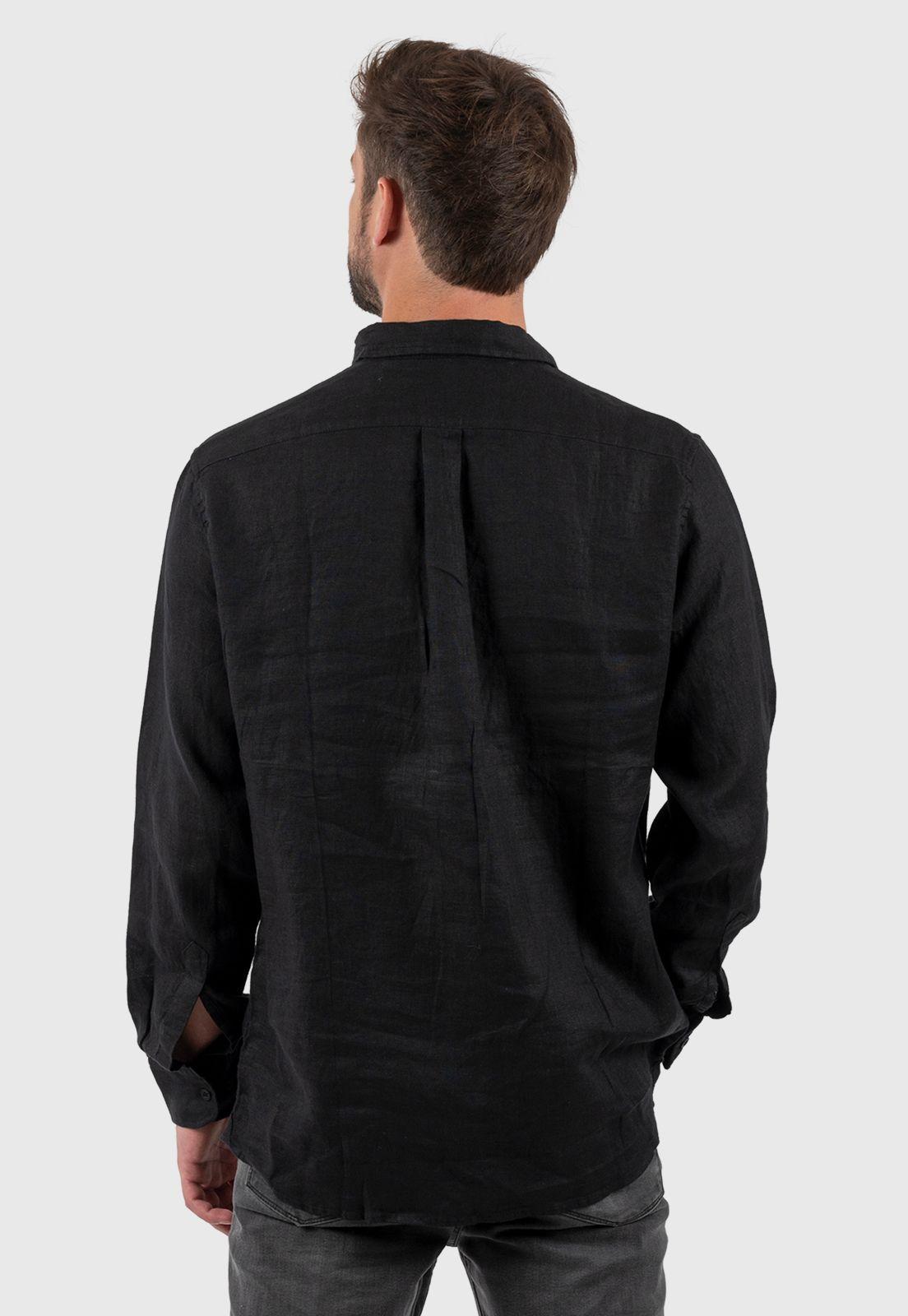 Lino Shirt Black Black Bubba-1