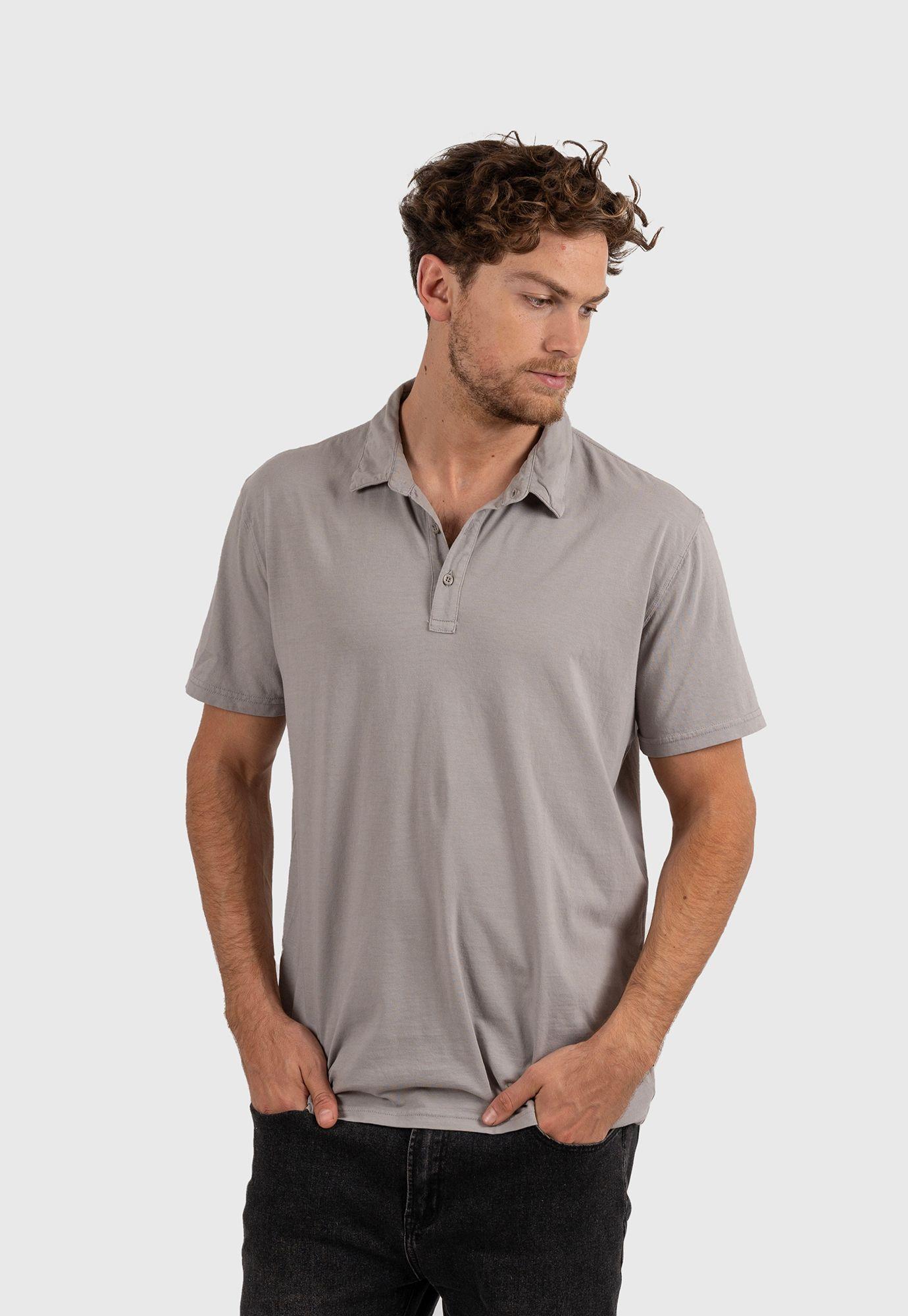 Cotton Polo Tee Pavement Black Bubba-2