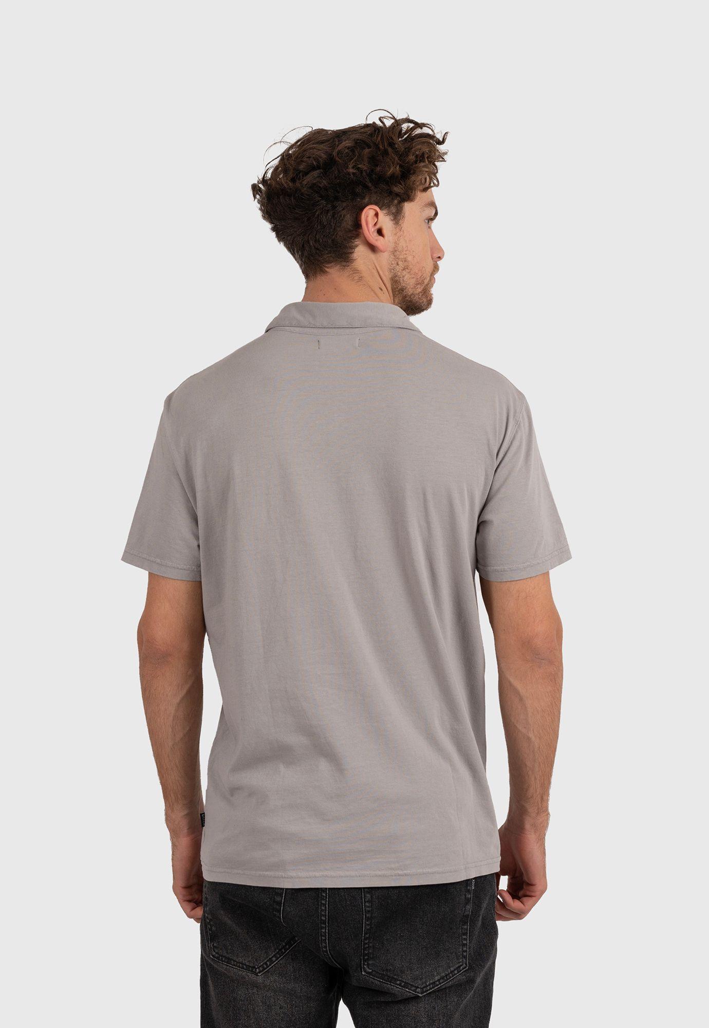 Cotton Polo Tee Pavement Black Bubba-3