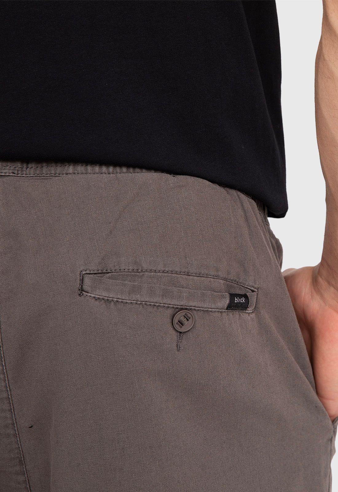 Short Lino Cotton Grey Black Bubba-4