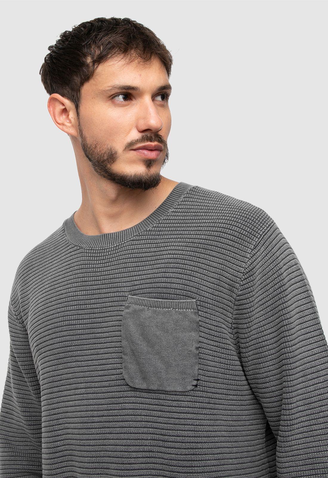 Sweater Cotton Light Grey Black Bubba-2