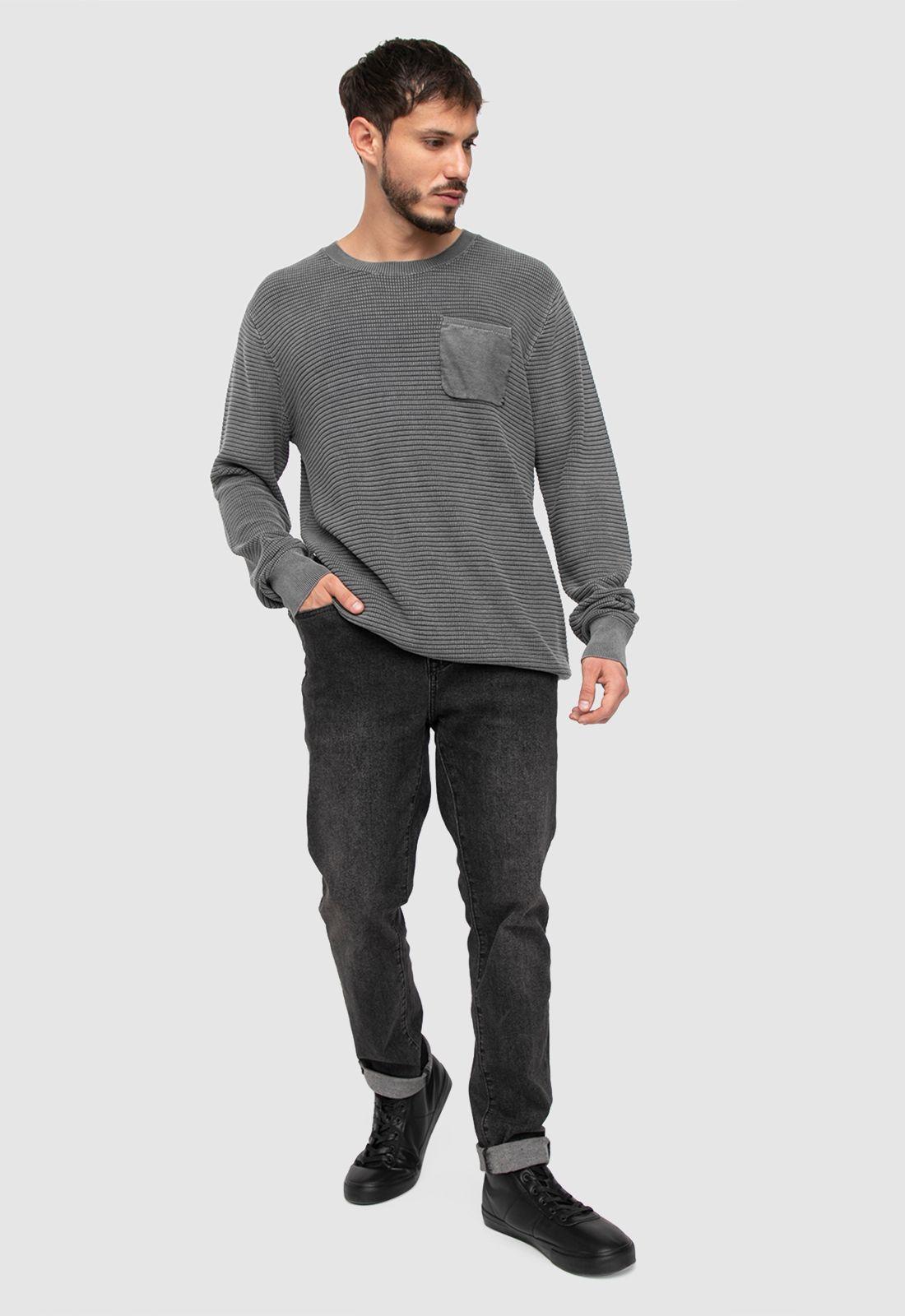 Sweater Cotton Light Grey Black Bubba-4