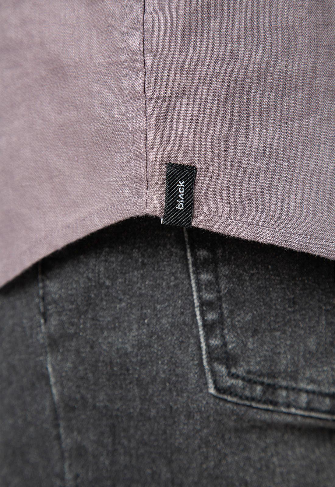 Long Shirt Linen Light Fig Black Bubba-4