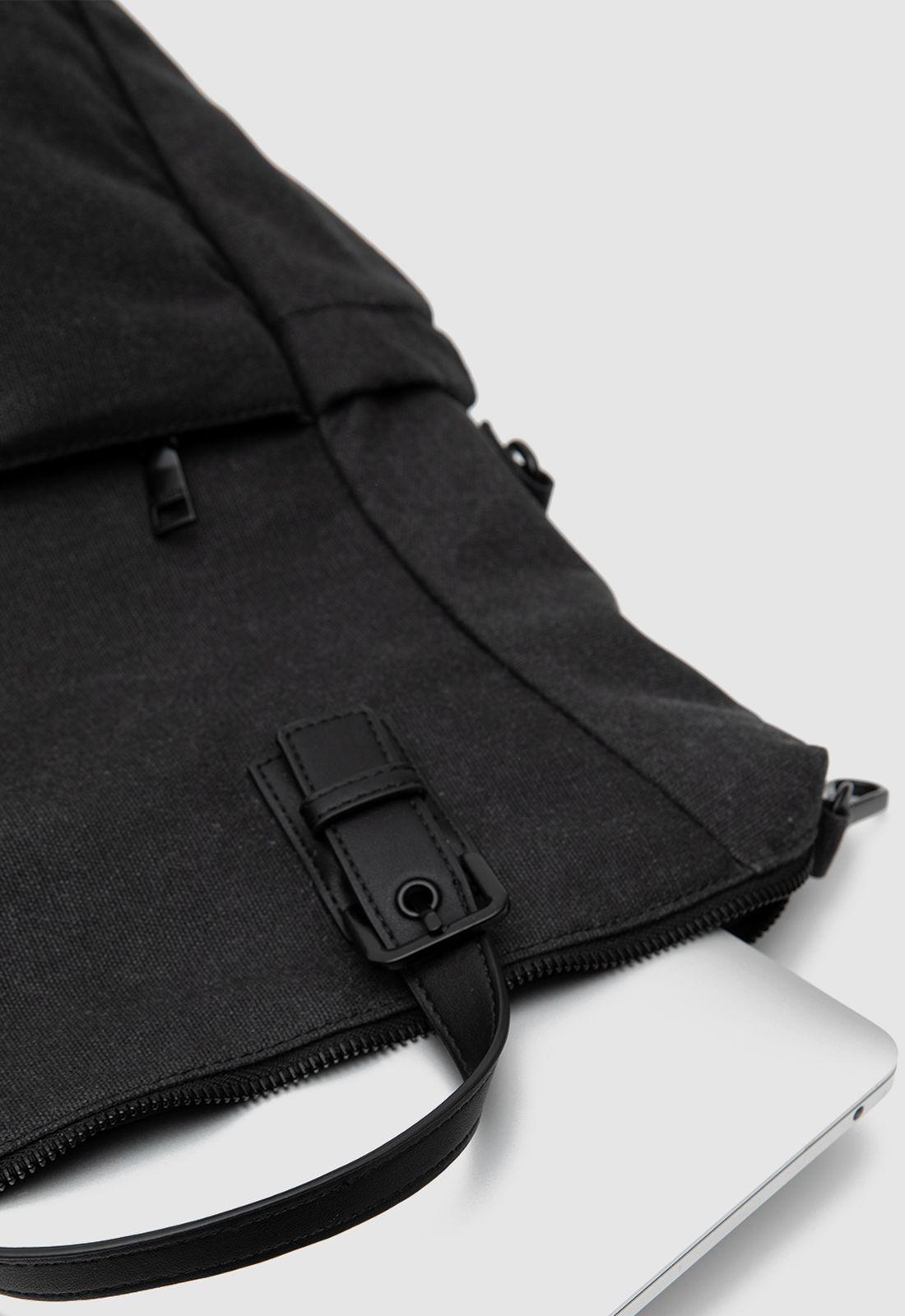 Mochila Waxed Canvas Black Black Bubba-3