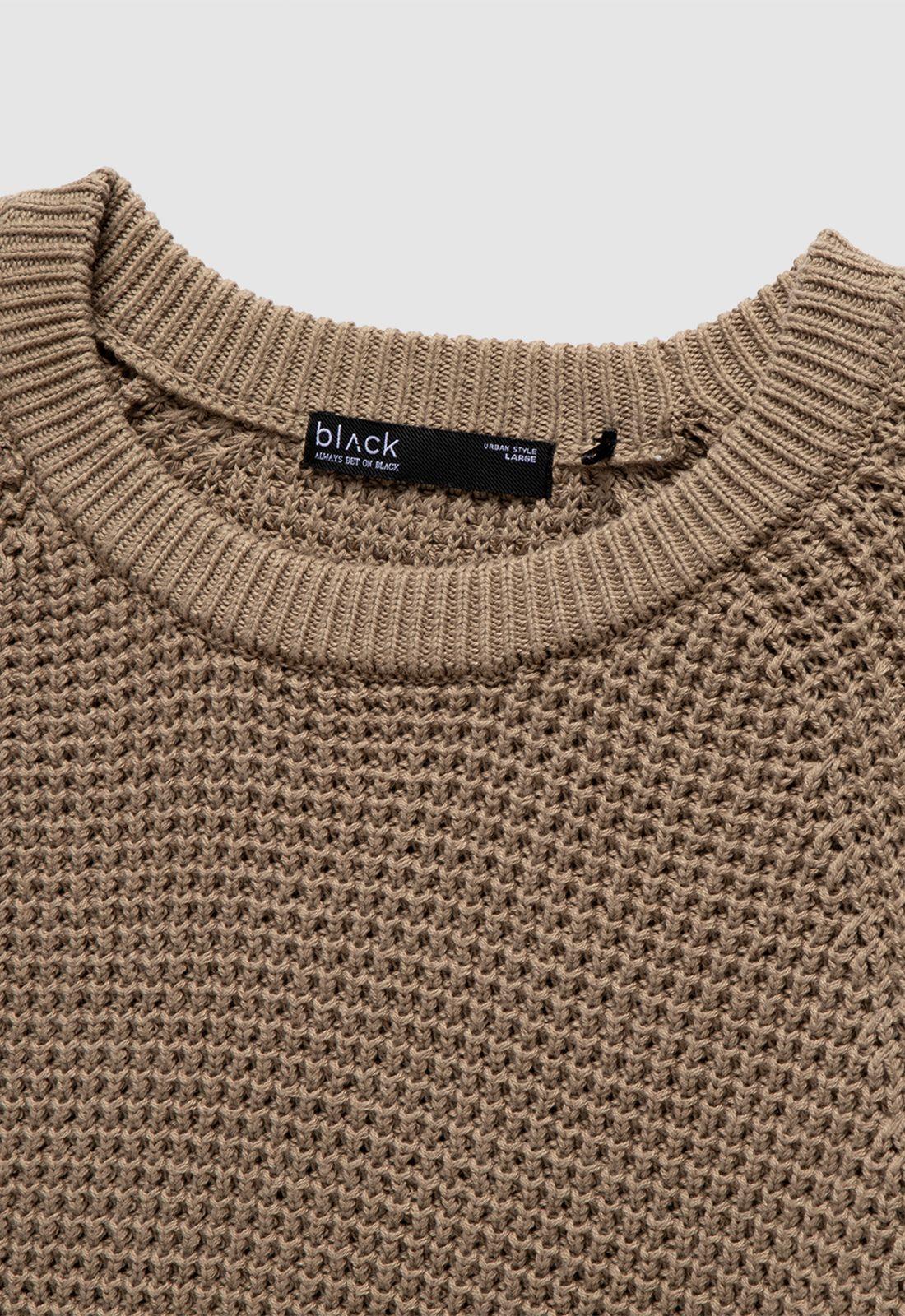 Sweater Knitted  Beige  Black Bubba-7