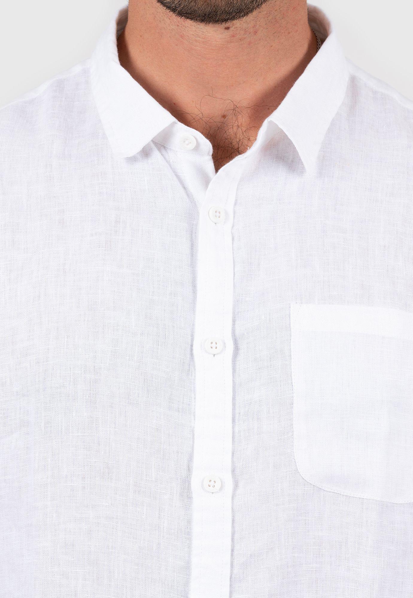 Linen Shirt Off White Black Bubba-2