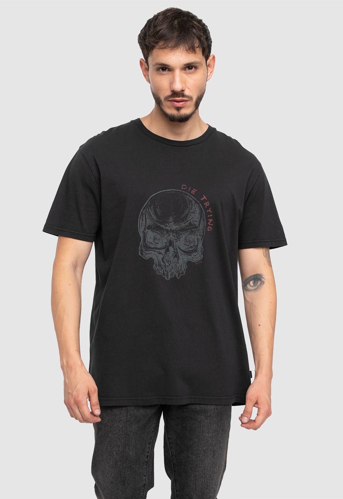 Cotton Tee Die Trying Black  Black Bubba-0