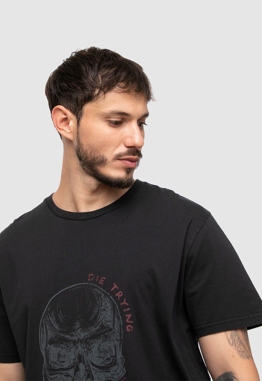 Cotton Tee Die Trying Black  Black Bubba-2