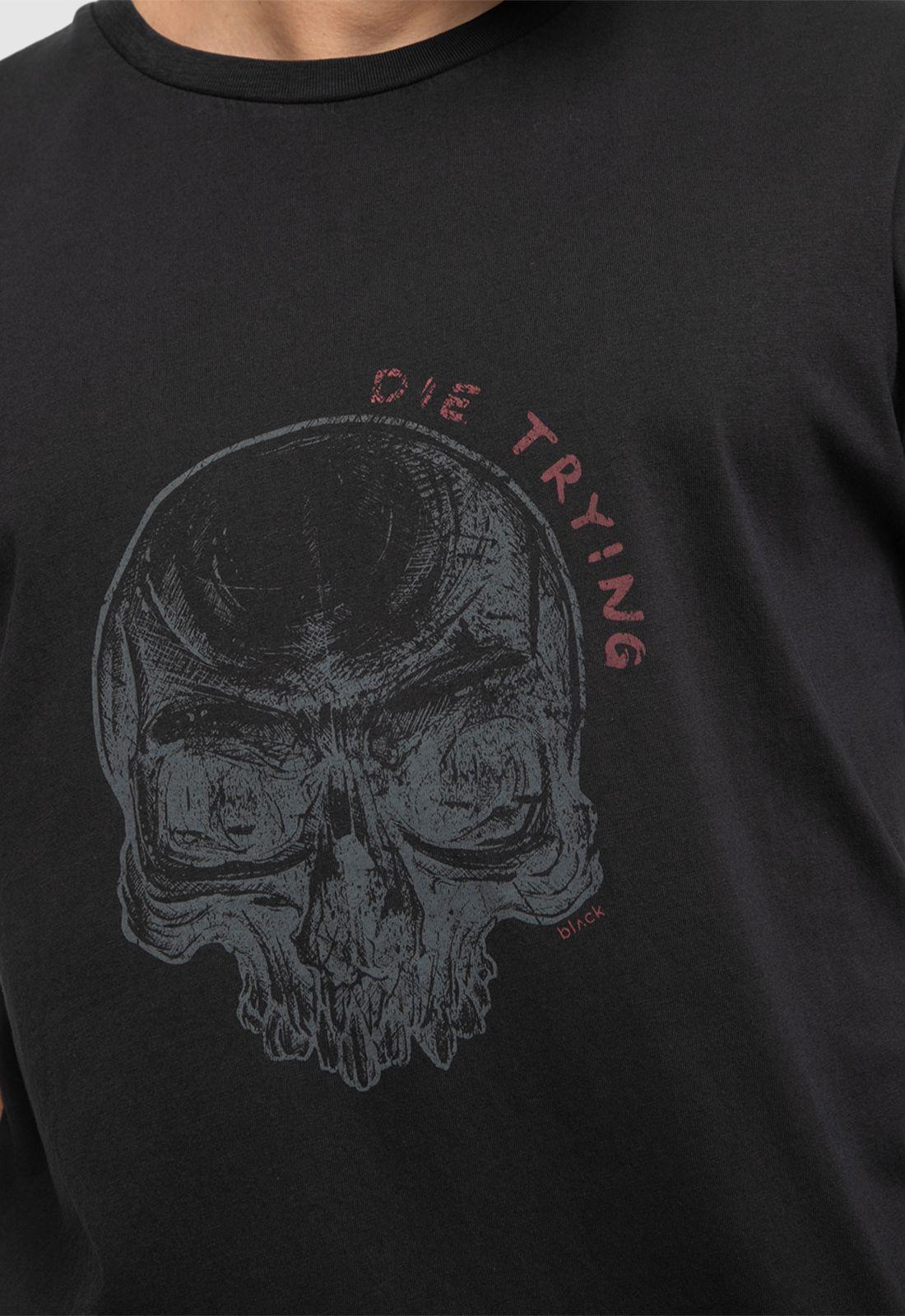 Cotton Tee Die Trying Black  Black Bubba-3