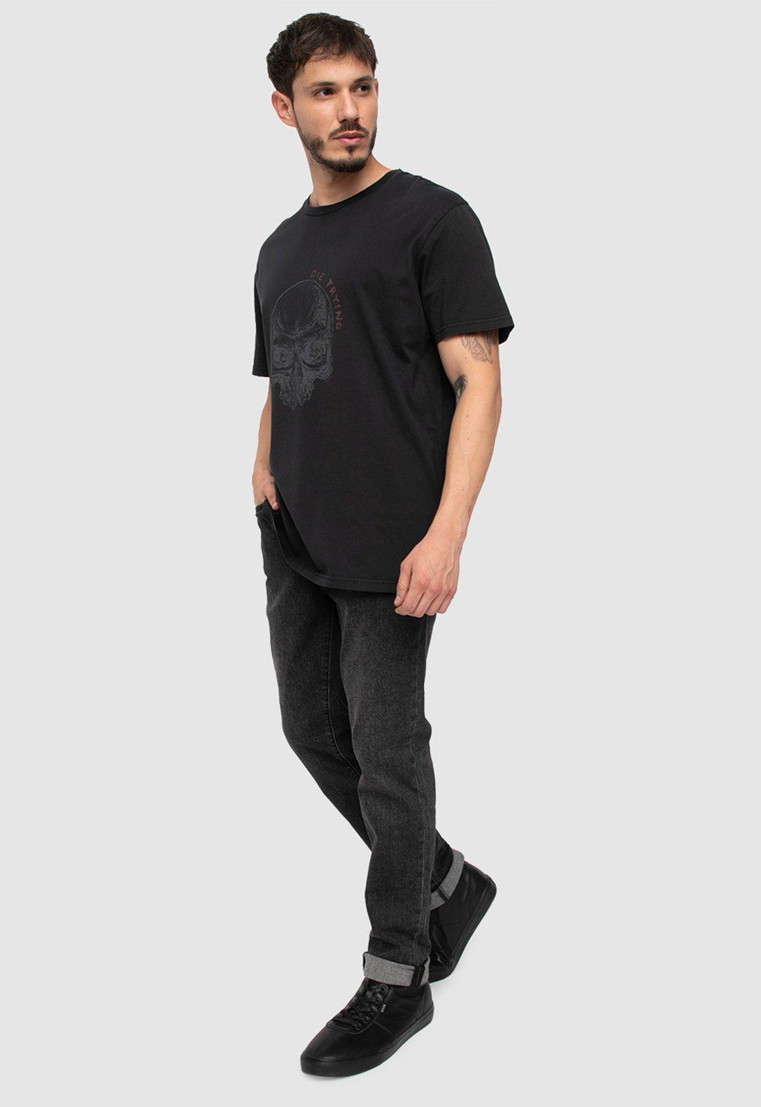 Cotton Tee Die Trying Black  Black Bubba-4