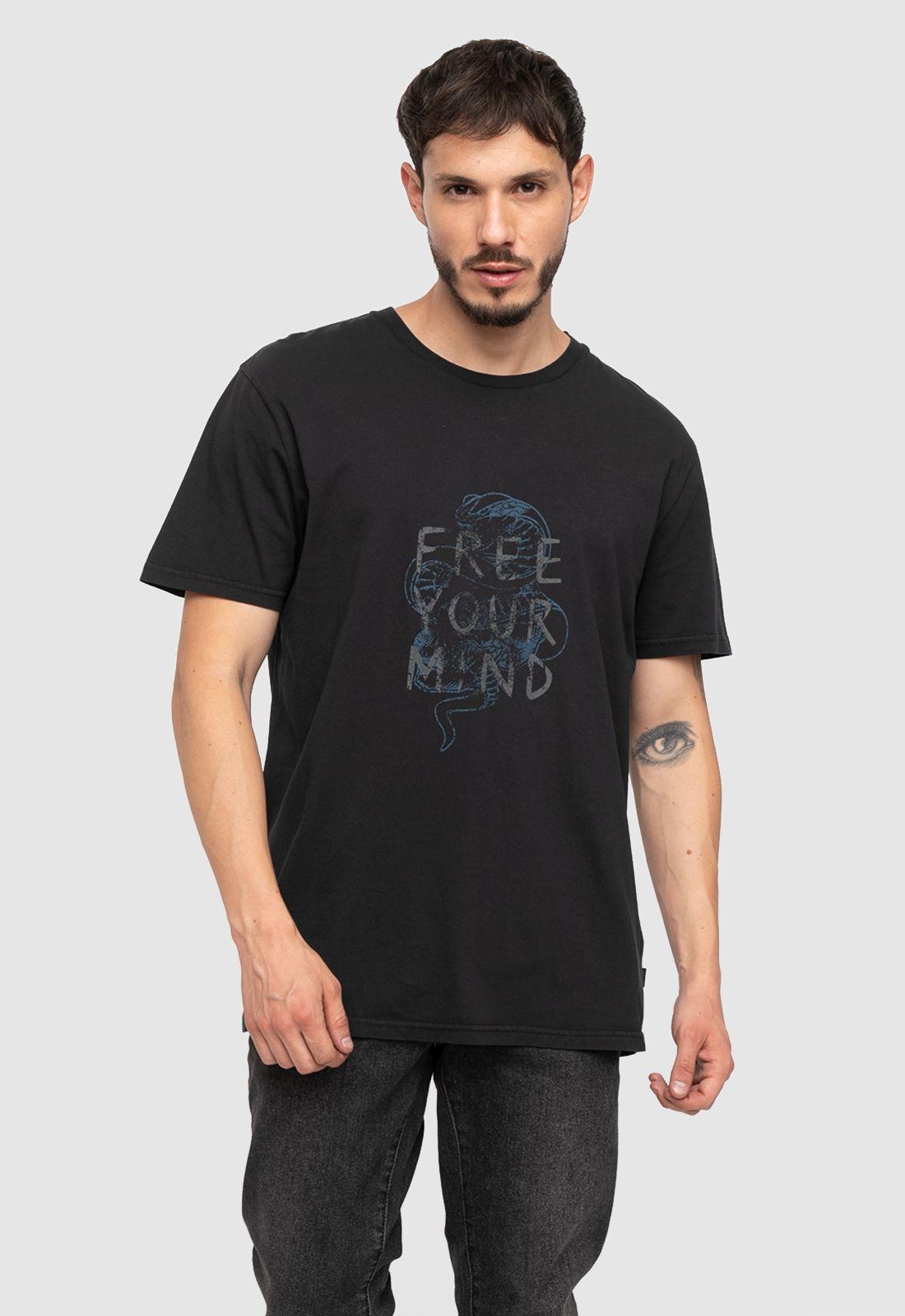 Cotton Tee Free Your Mind Black  Black Bubba-0