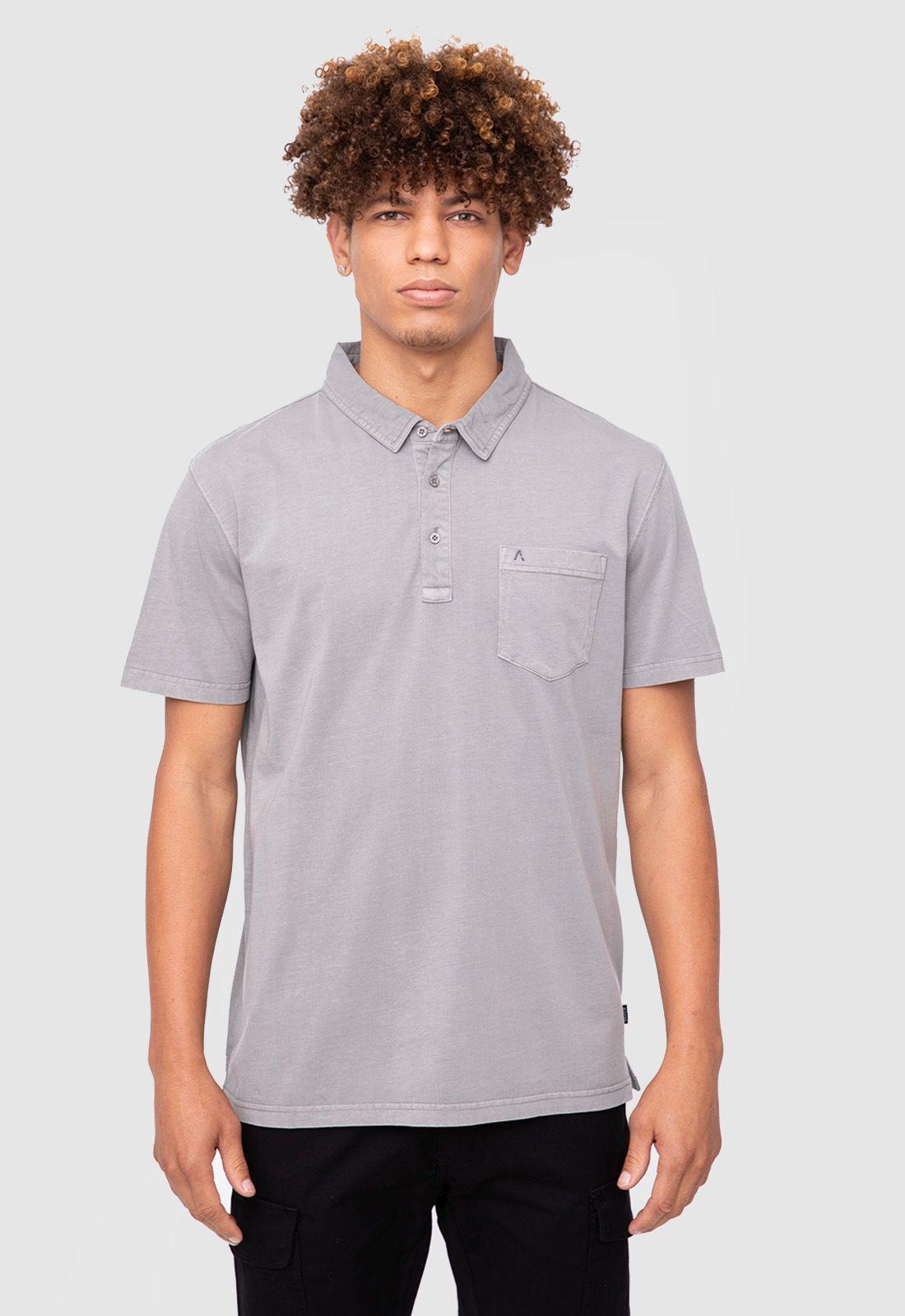Polo Tee Organic Cotton Grey  Black Bubba-0