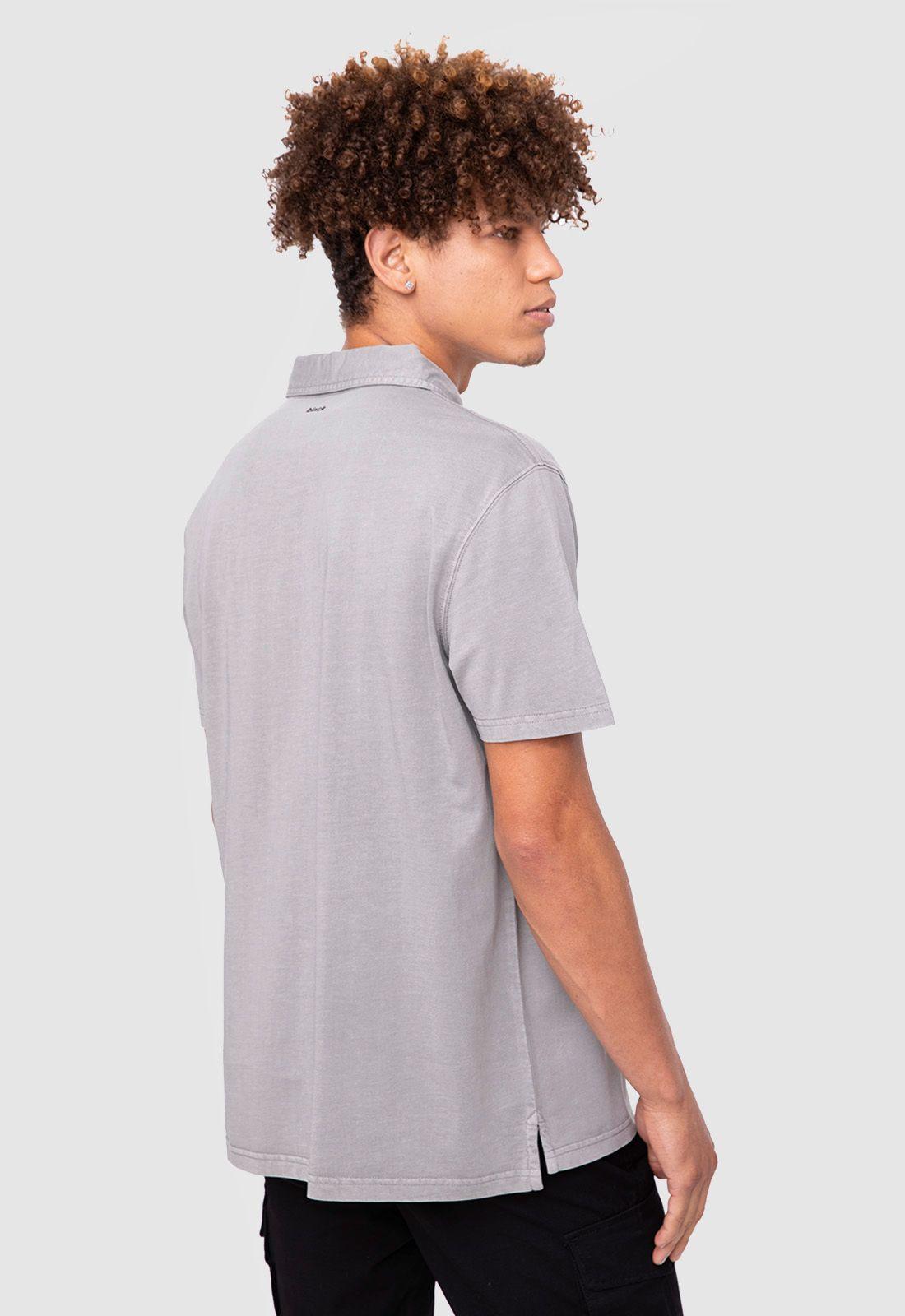 Polo Tee Organic Cotton Grey  Black Bubba-1