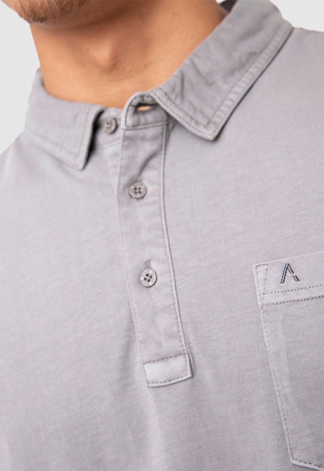 Polo Tee Organic Cotton Grey  Black Bubba-4