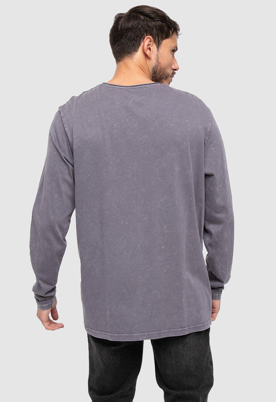 Henley Tee Iron Grey  Black Bubba-1