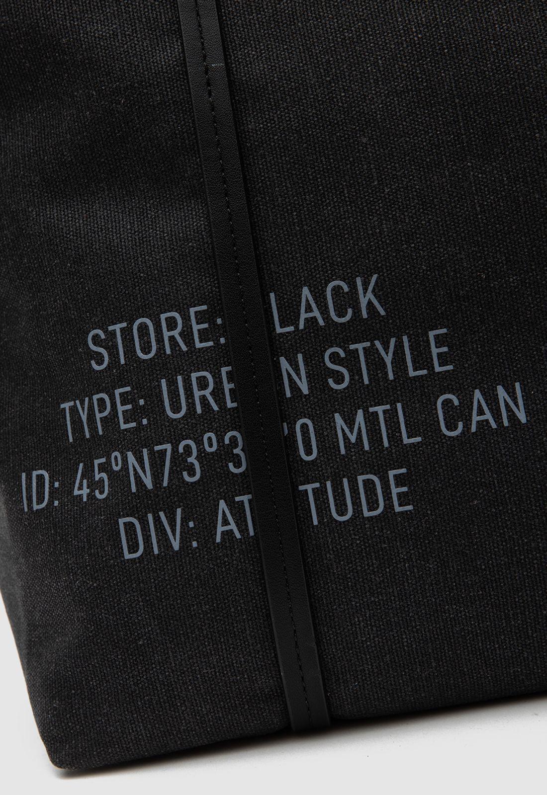 Tote Waxed Canvas Black Black Bubba-3