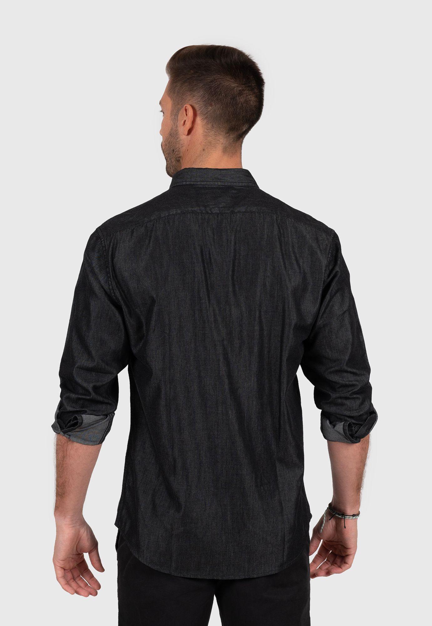 Raw Denim Tencel Shirt Black  Black Bubba-3