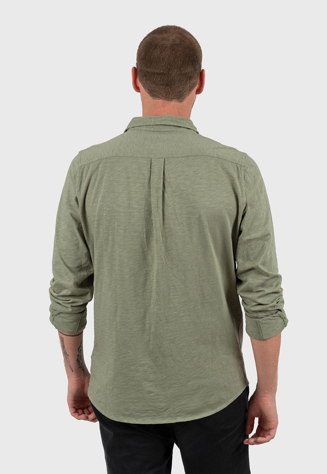 Long Sleeve Cotton Shirt Militar Black Bubba-1