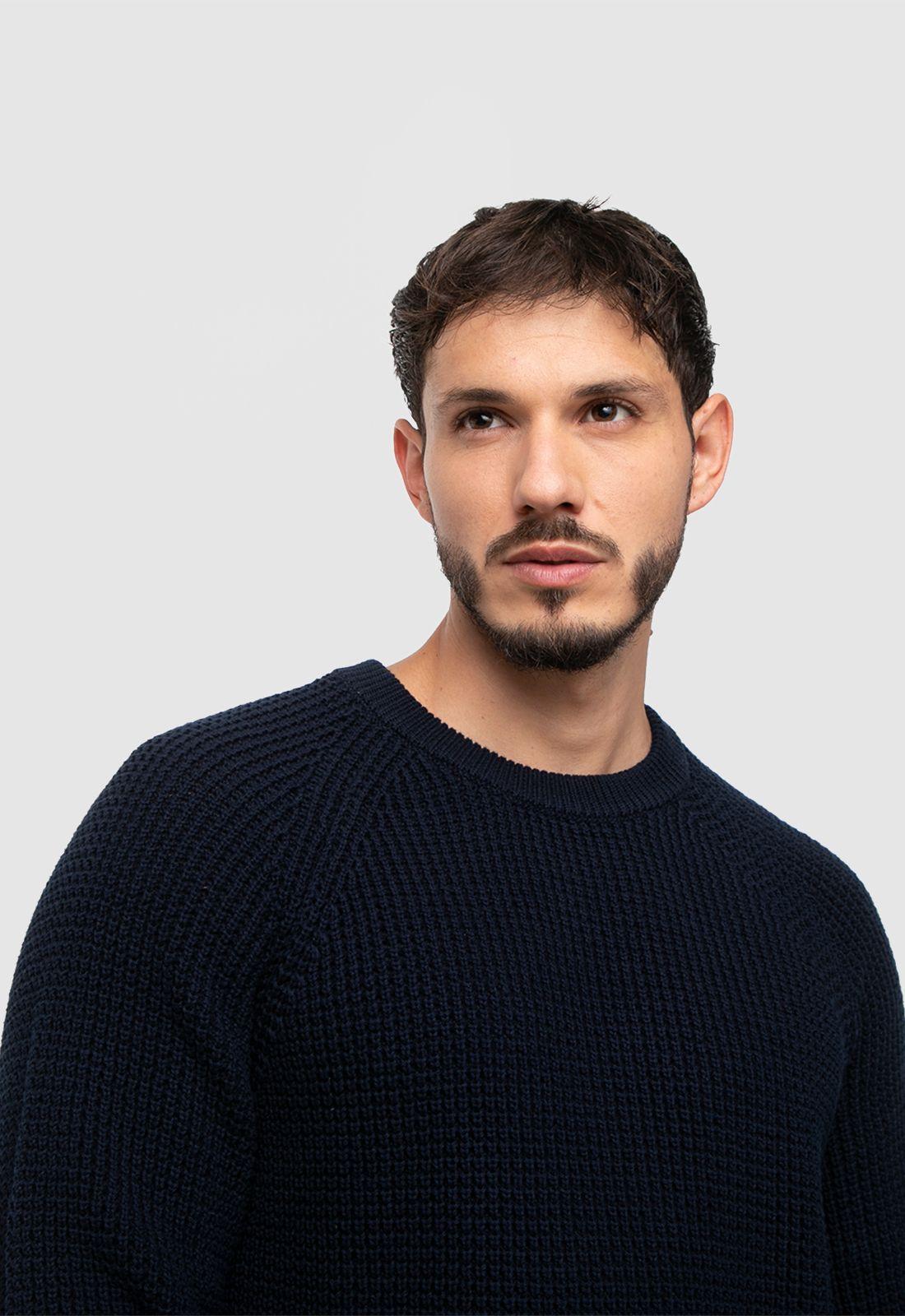 Sweater Knitted Navy Blue  Black Bubba-2