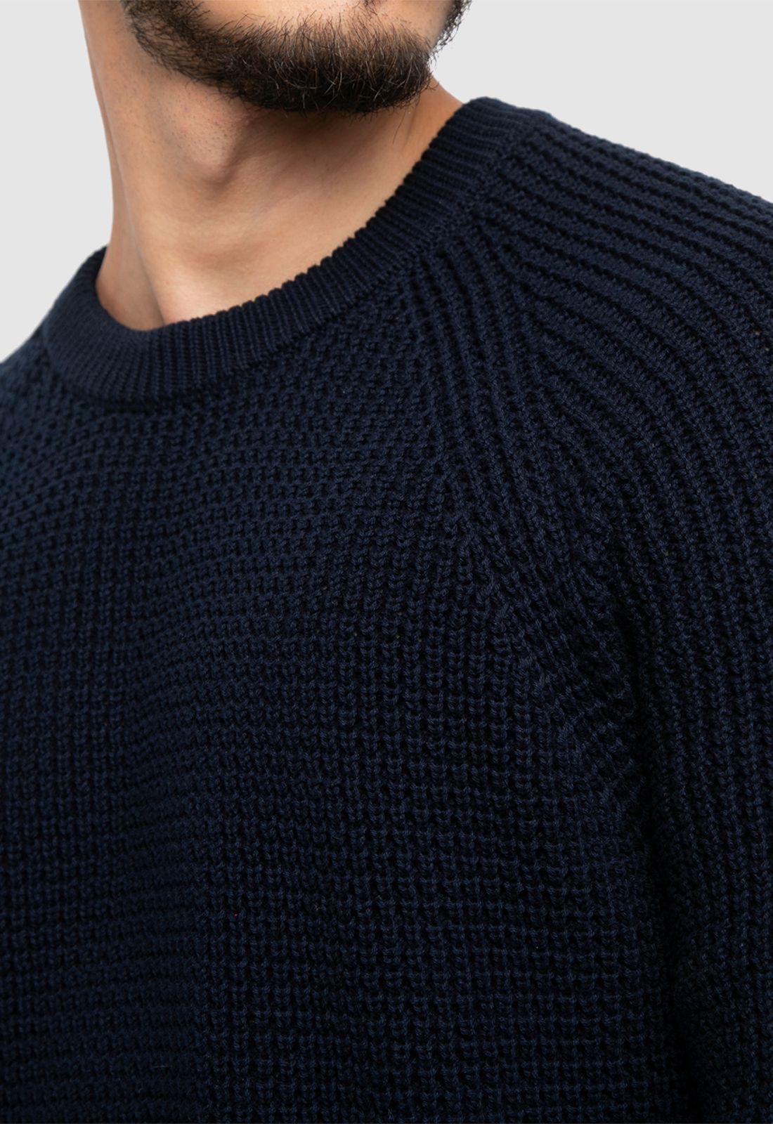 Sweater Knitted Navy Blue  Black Bubba-3